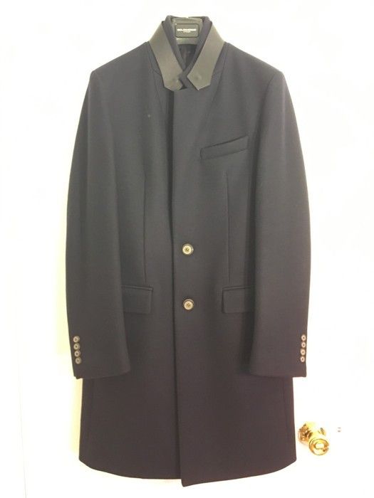 Solid Homme NAVY WOOL CASHMERE COAT Size US M / EU 48-50 / 2 - 1 Thumbnail