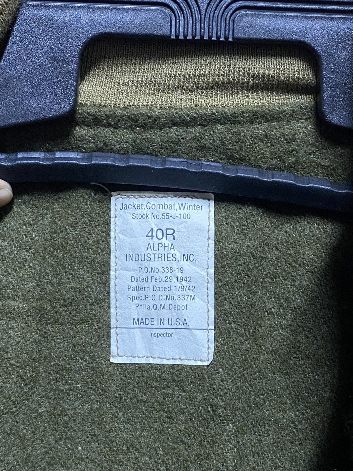 Alpha Industries Inspector Jacket,Combat,Winter Stock No.55-J-100 Size 40R - 4 Thumbnail