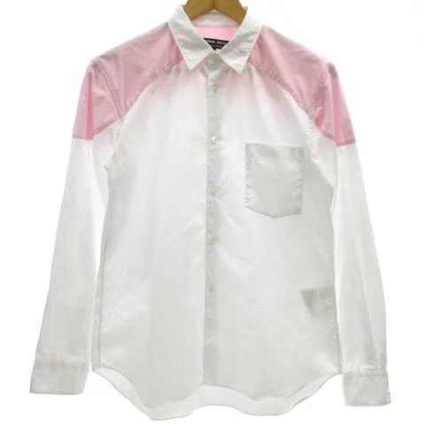 Shirts (Button Ups) White Switching Cotton Long Sleeve