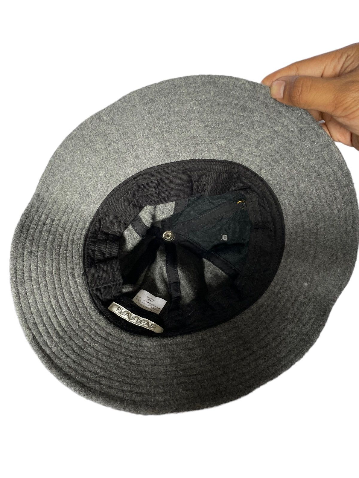 Issey Miyake × Pleats Please Issey Miyake × Vintage PLEATS PLEASE Issey Miyake Embroidery Logo Wool Bucket Hat Size ONE SIZE - 3 Thumbnail