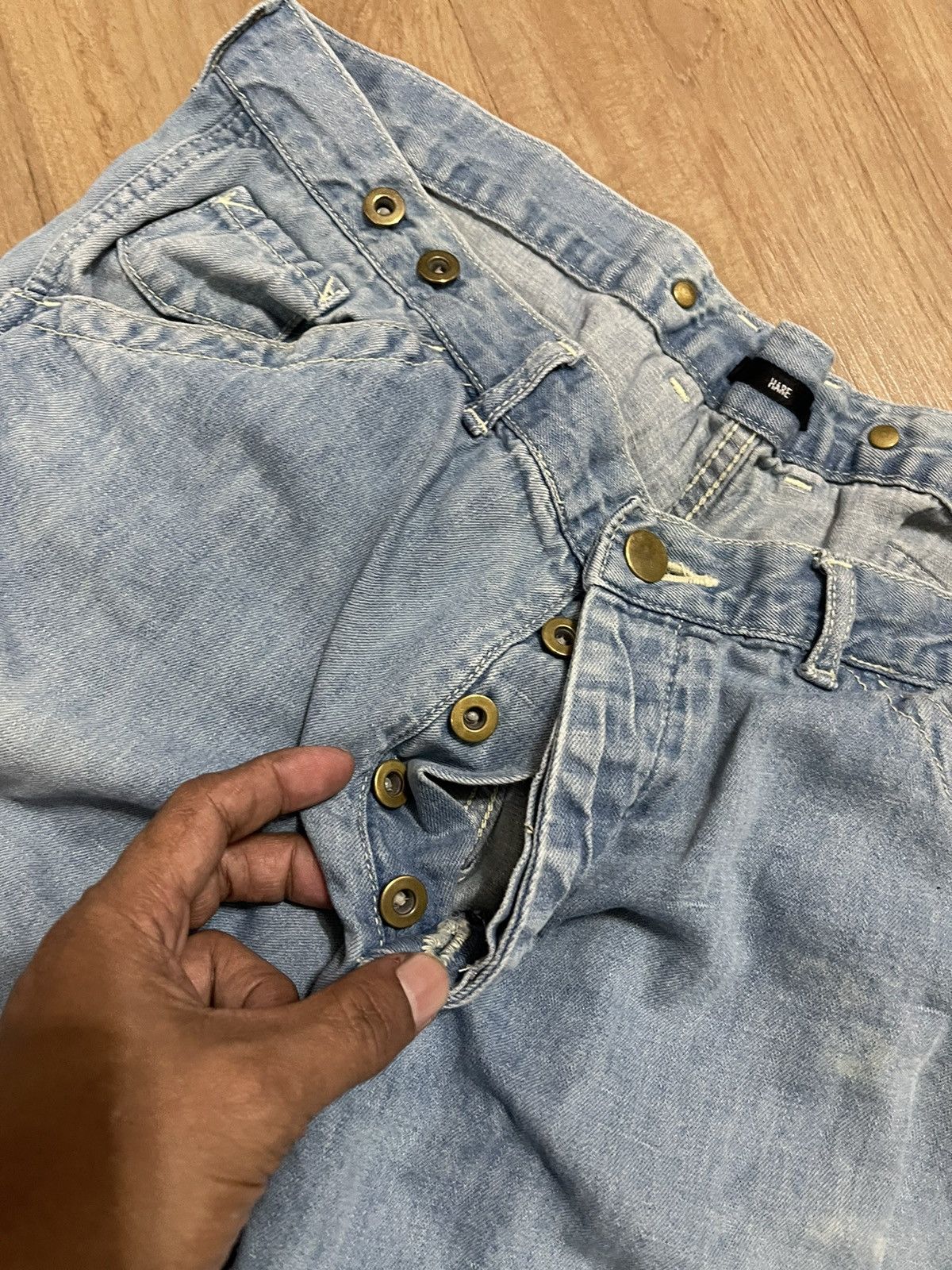 Japanese Brand Hare Light Casual Jeans Size US 37 - 2 Thumbnail