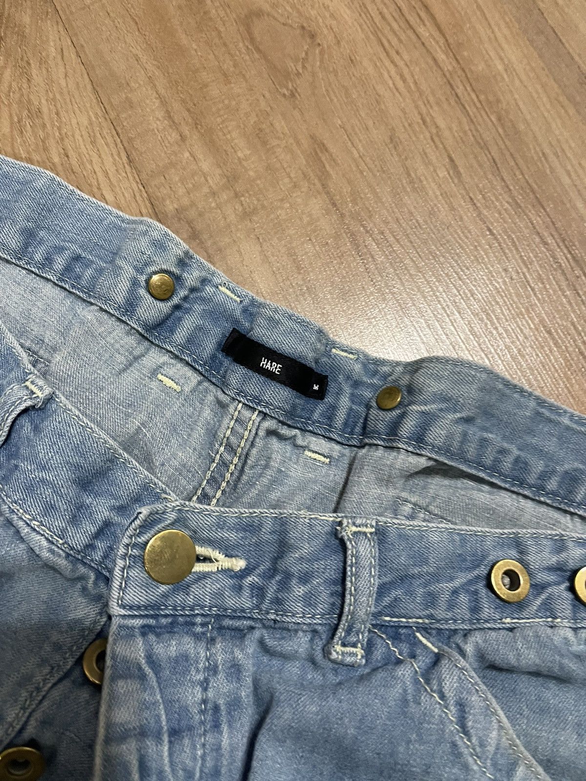 Japanese Brand Hare Light Casual Jeans Size US 37 - 3 Thumbnail