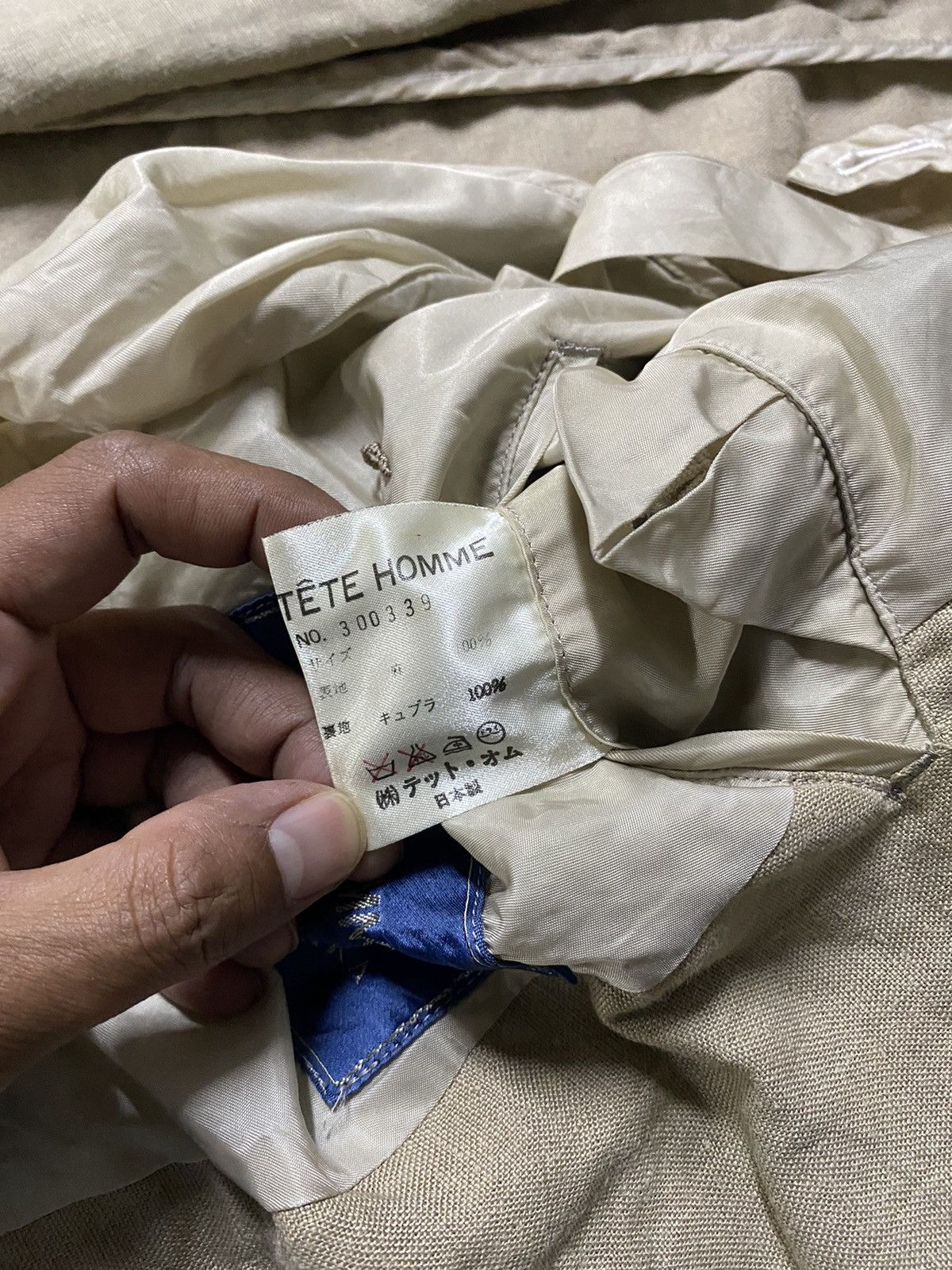 Issey Miyake × Tete Homme × Vintage Vintage Tete Homme x Katoh Kazutaka Linen Jacket Size US M / EU 48-50 / 2 - 8 Thumbnail
