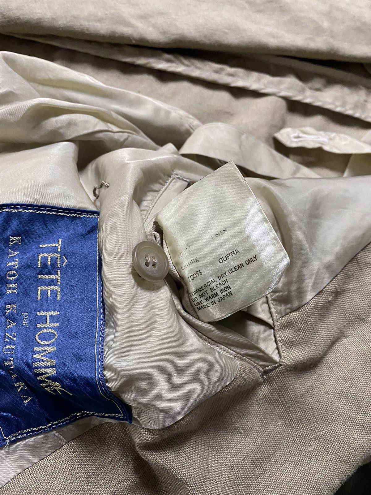Issey Miyake × Tete Homme × Vintage Vintage Tete Homme x Katoh Kazutaka Linen Jacket Size US M / EU 48-50 / 2 - 9 Thumbnail