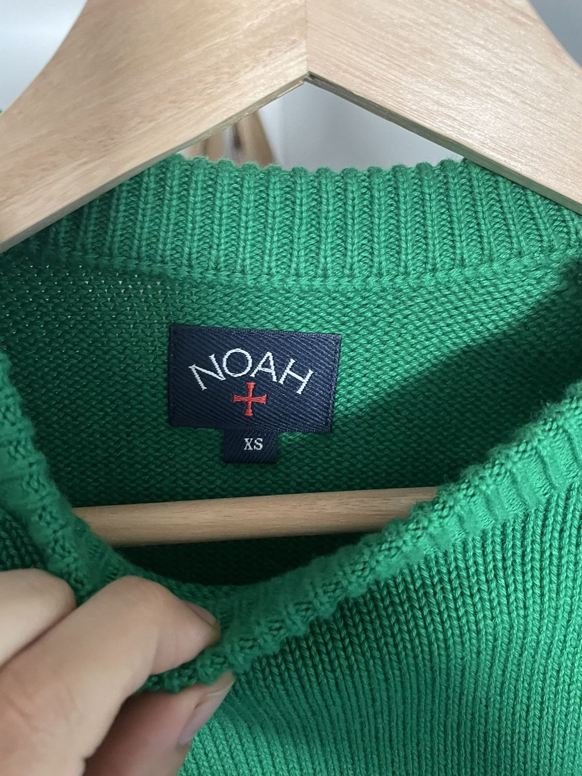 Noah Noah NYC green knit cotton sweater | Grailed