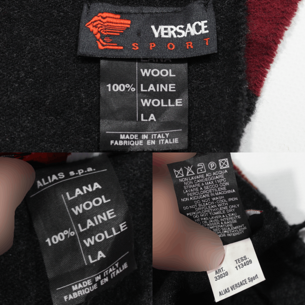 Versace 90S Big Logo Striped Scarf Vintage Size ONE SIZE - 6 Thumbnail