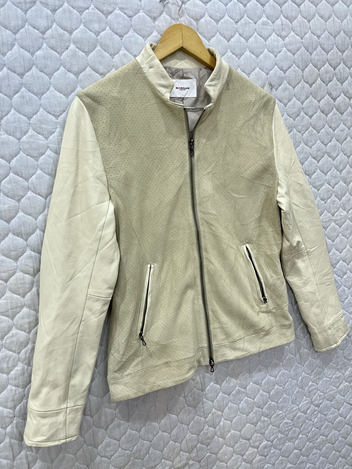Morgan Homme (Vv). MORGAN HOMME LEATHER JACKET Size M / US 6-8 / IT 42-44 - 3 Thumbnail
