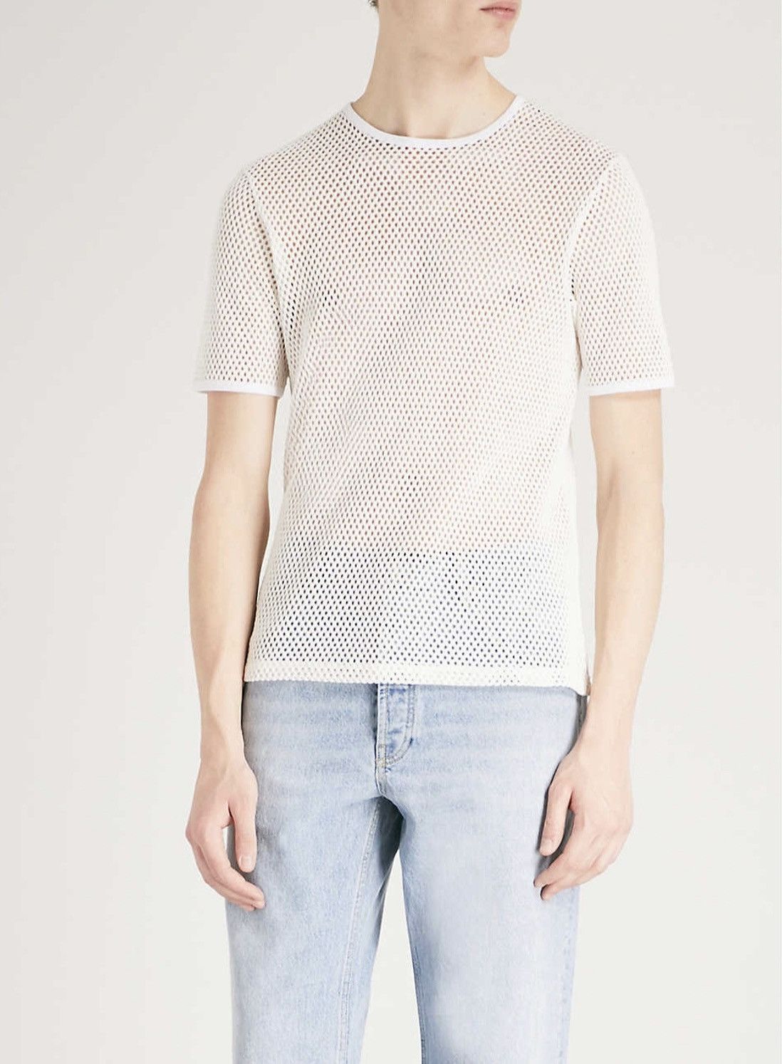 Sandro SS18 Semi-sheer cotton-mesh T-shirt Size US L / EU 52-54 / 3 - 1 Thumbnail