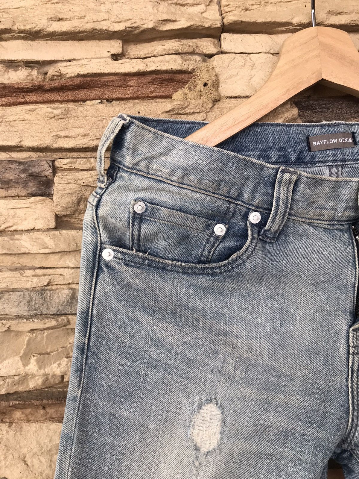 Vintage Flare Bayflow Slim Skinny Distressed Jeans japanese brand Size US 31 - 4 Thumbnail