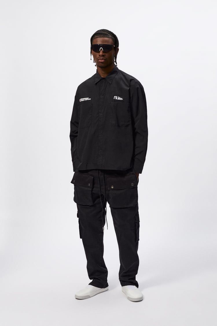 Rhude Rhuigi x Zara L nylon overshirt black light jacket Size US L / EU 52-54 / 3 - 10 Thumbnail