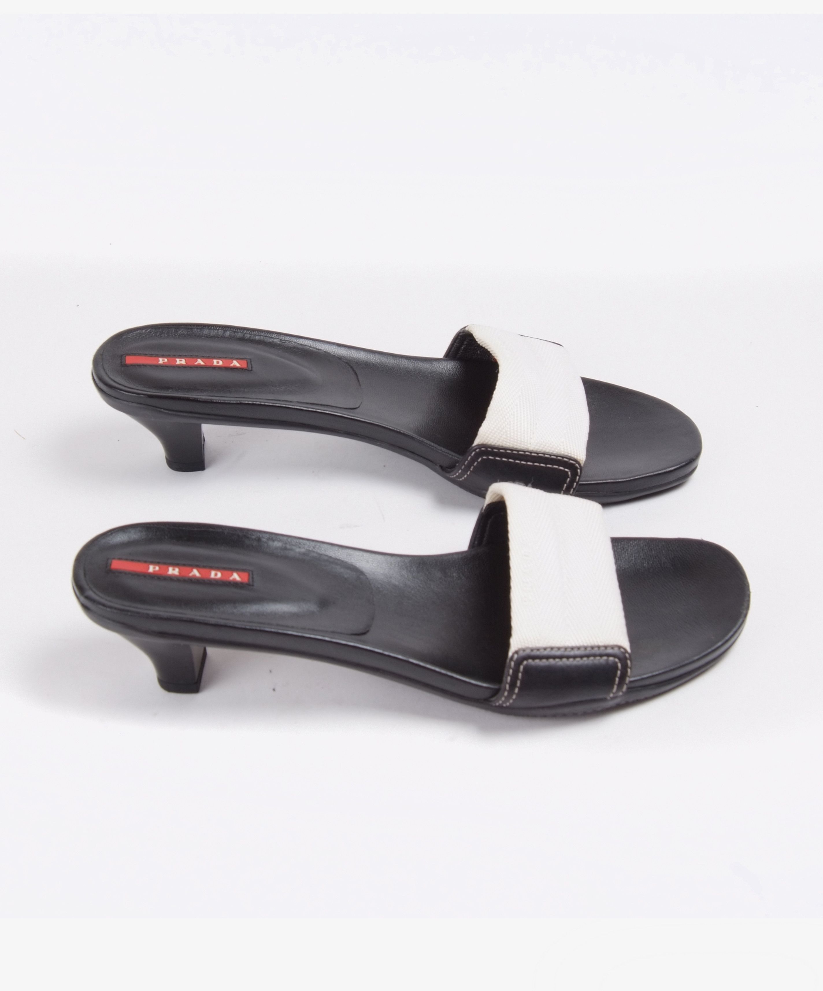 Prada × Vintage Prada Slip on Summer Sandals Logo Webbing & Rubber Soles Size US 8 / IT 38 - 2 Thumbnail