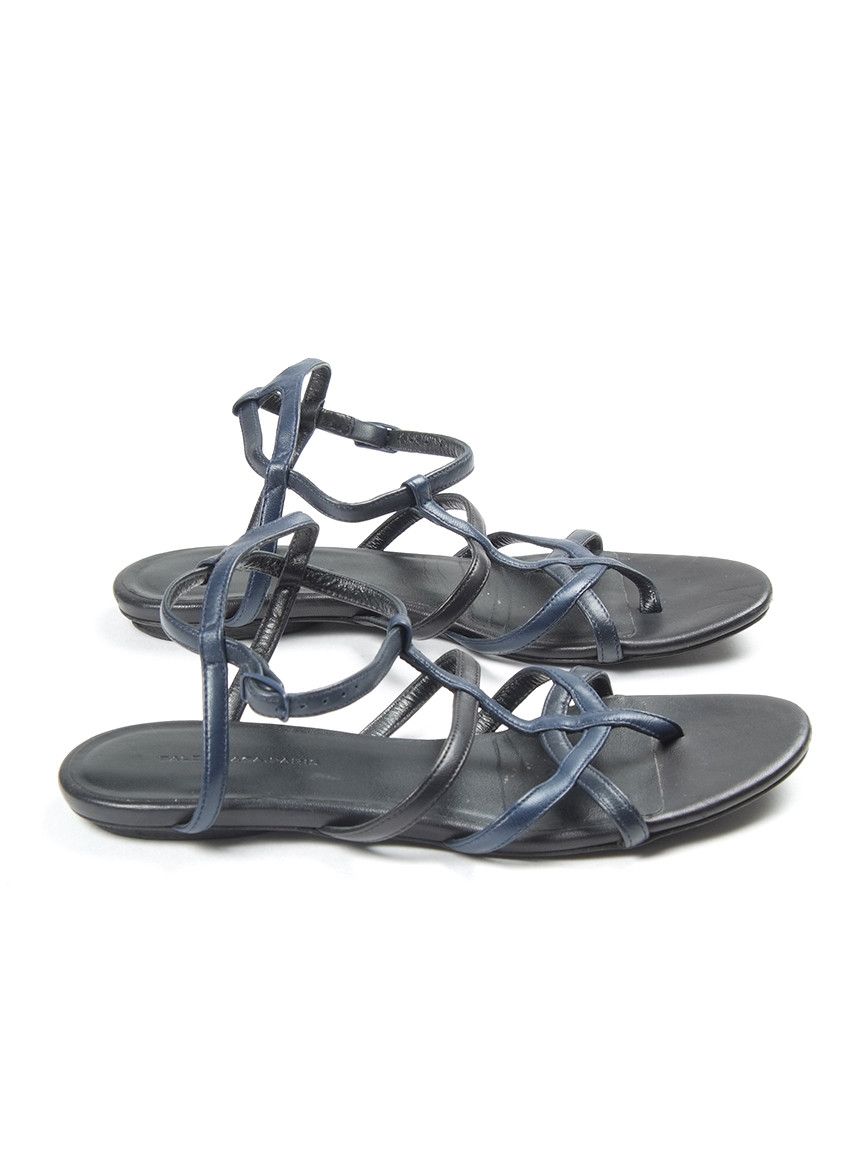Balenciaga W's Balenciaga Lace Flat Leather Sandals Sz 36.5/6.5 Size US 6.5 / IT 36.5 - 3 Thumbnail