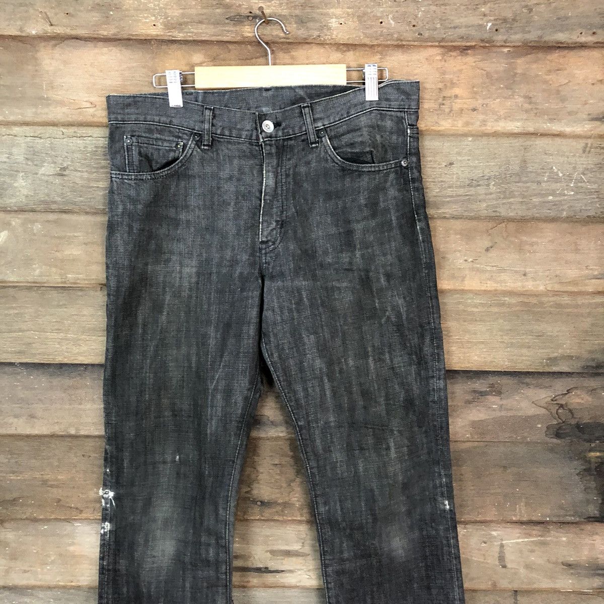 Takeo Kikuchi Takeo Kikuchi Black distressed Denim Pants #5153 Size US 32 / EU 48 - 2 Thumbnail