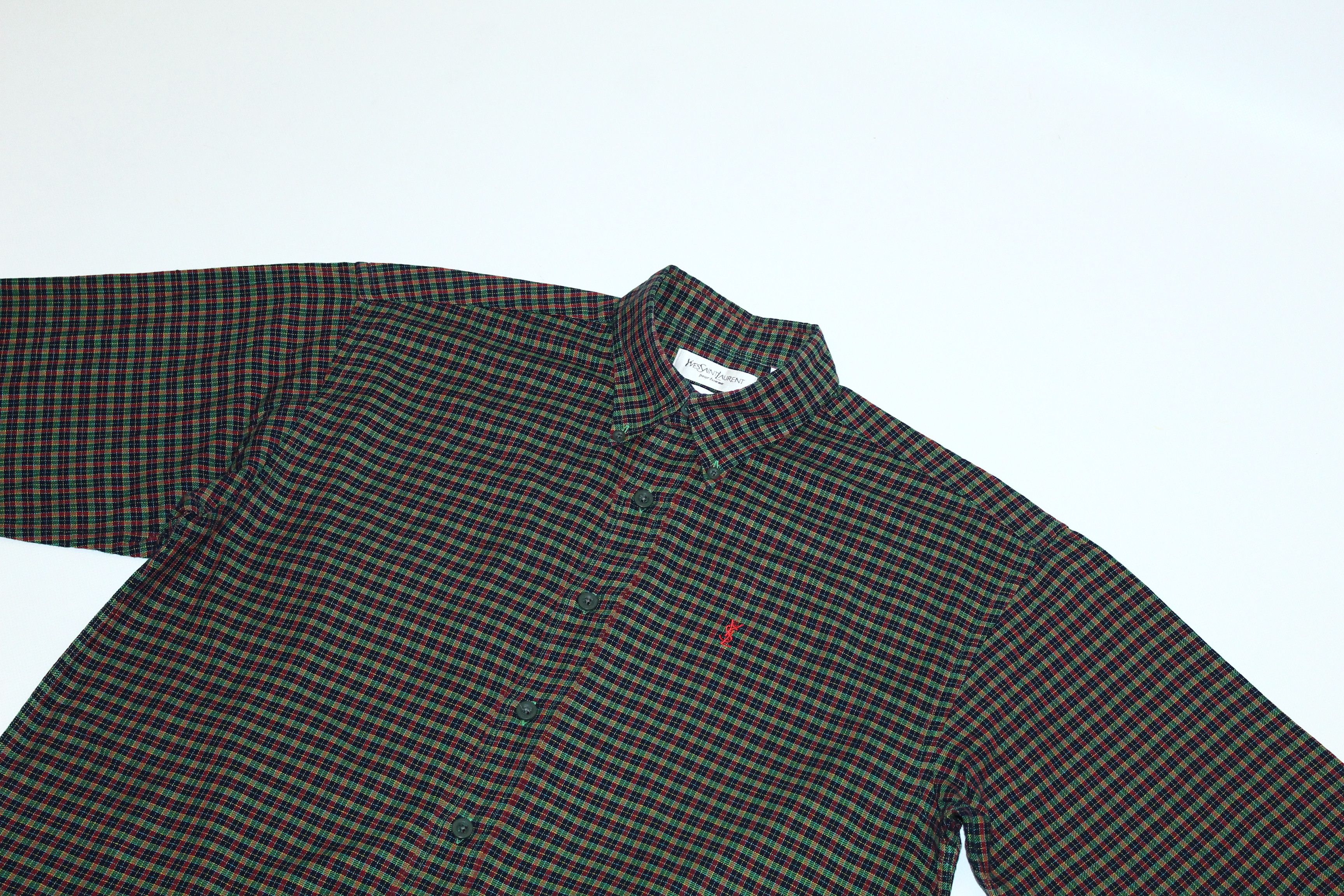 Yves Saint Laurent Vintage Yves Saint Laurent Plaid Flannel Shirt Size US M / EU 48-50 / 2 - 2 Thumbnail