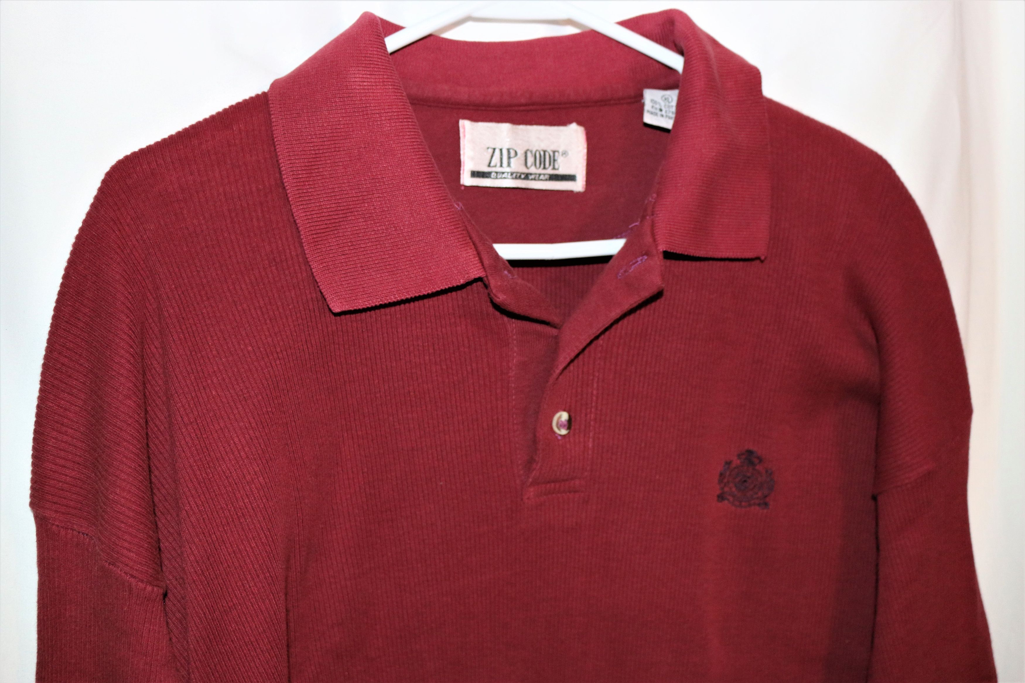 Other Zipcode Vintage Long Sleeve Knit Collared Shirt 100% Cotton Size XL / US 12-14 / IT 48-50 - 3 Thumbnail