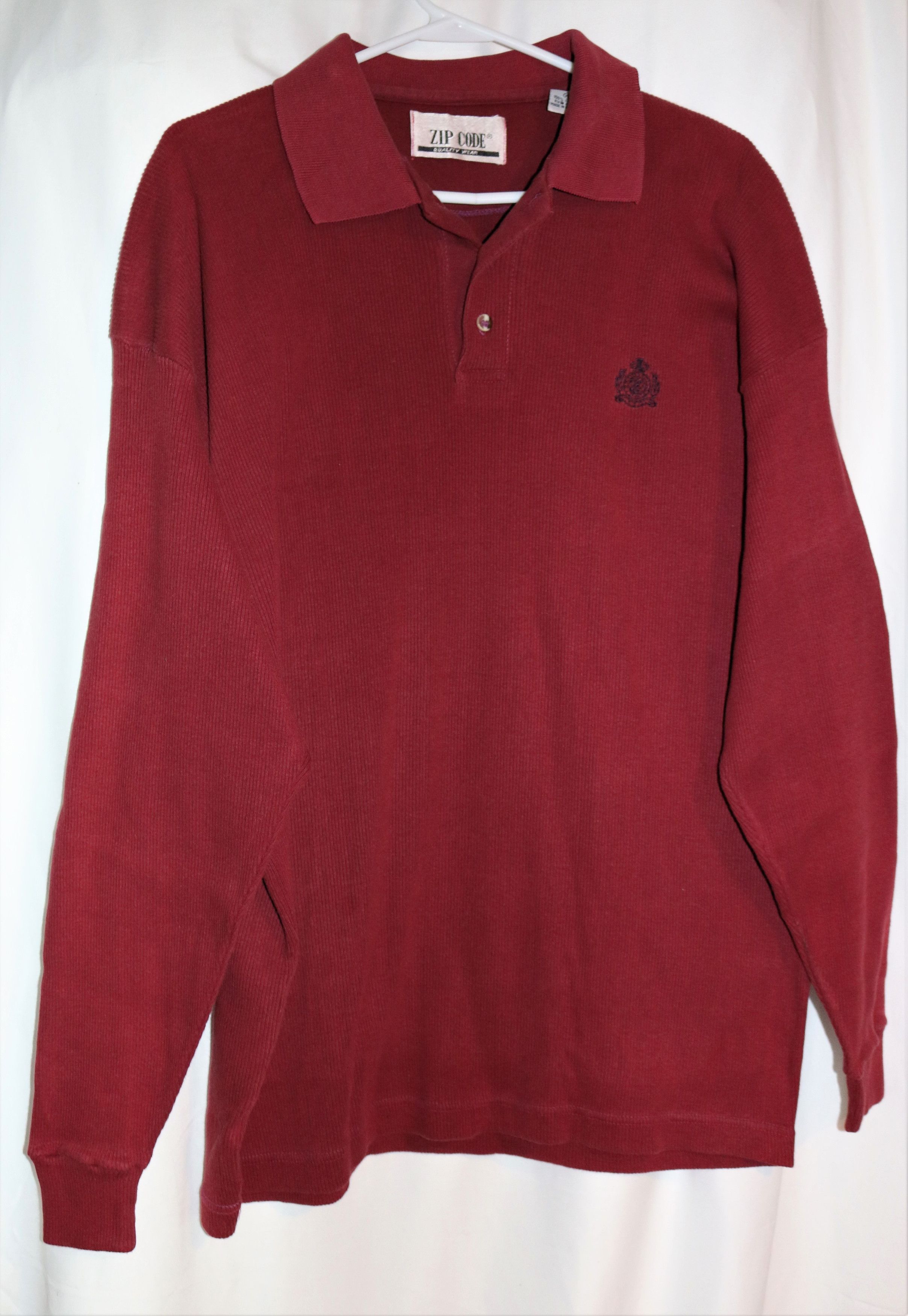 Other Zipcode Vintage Long Sleeve Knit Collared Shirt 100% Cotton Size XL / US 12-14 / IT 48-50 - 2 Thumbnail