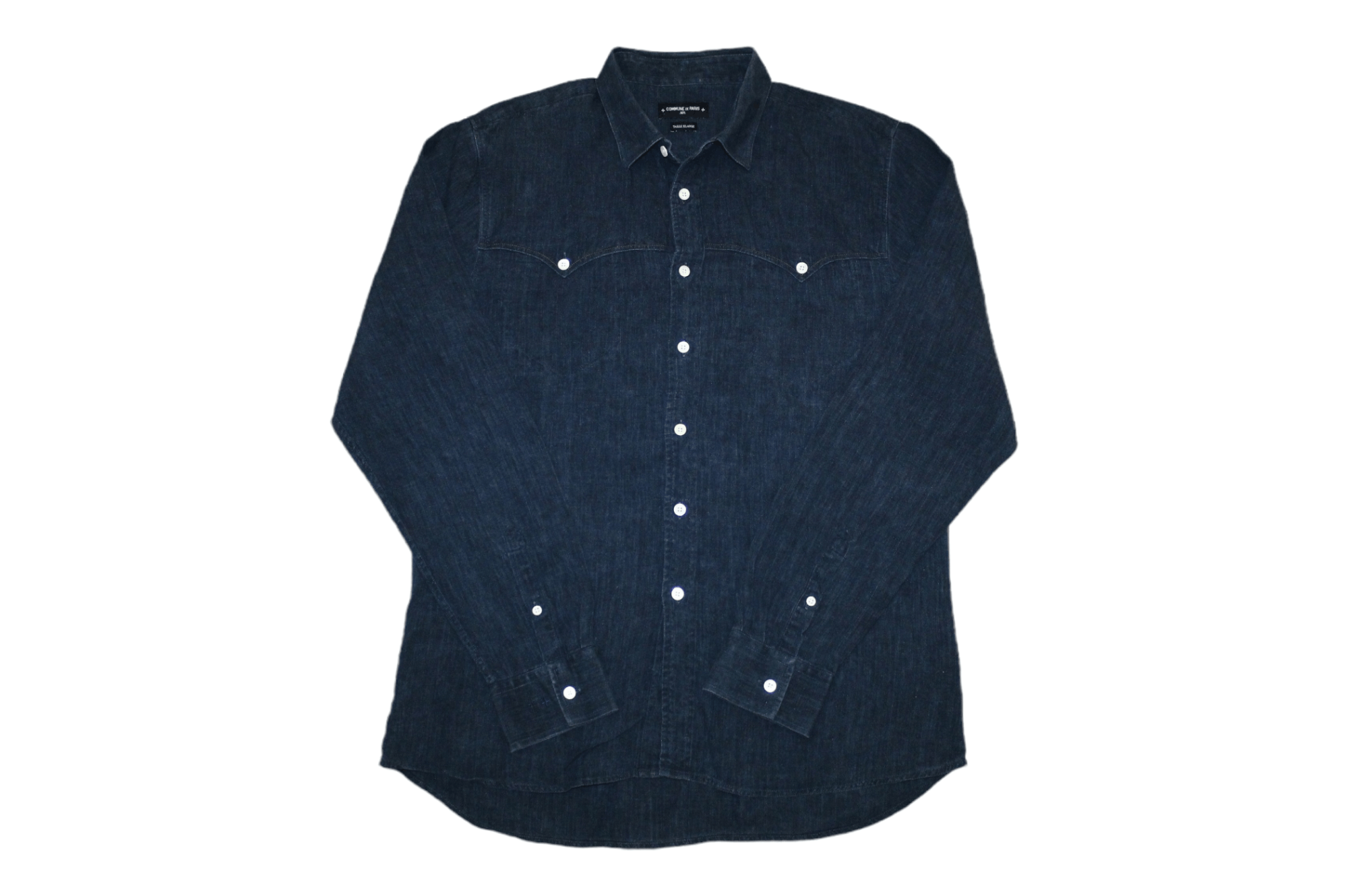Commune De Paris 1871 Linen Indigo Dyed Western Shirt