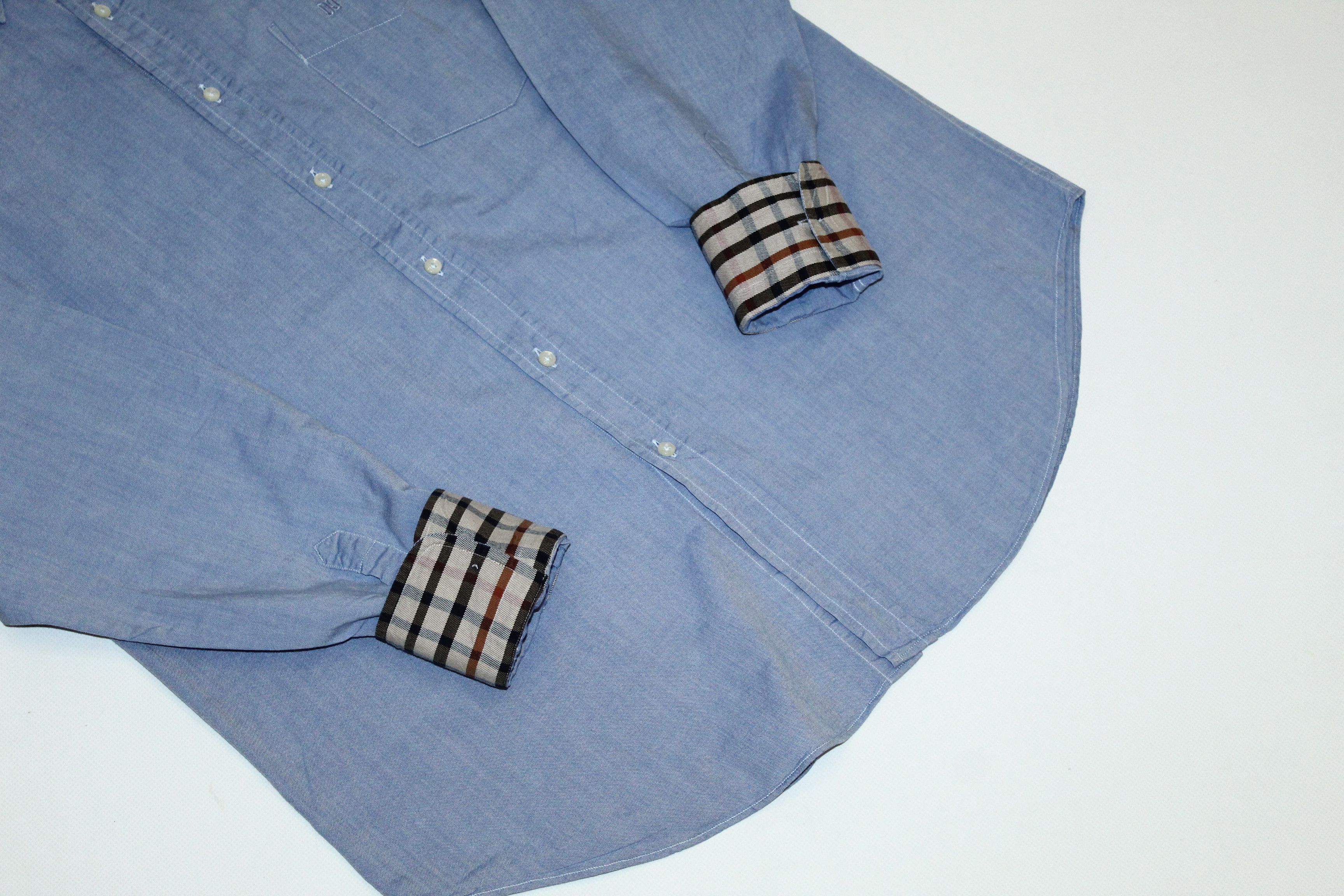 DAKS Daks London Signatured Country Check Line Oxford Shirt Size US M / EU 48-50 / 2 - 4 Thumbnail