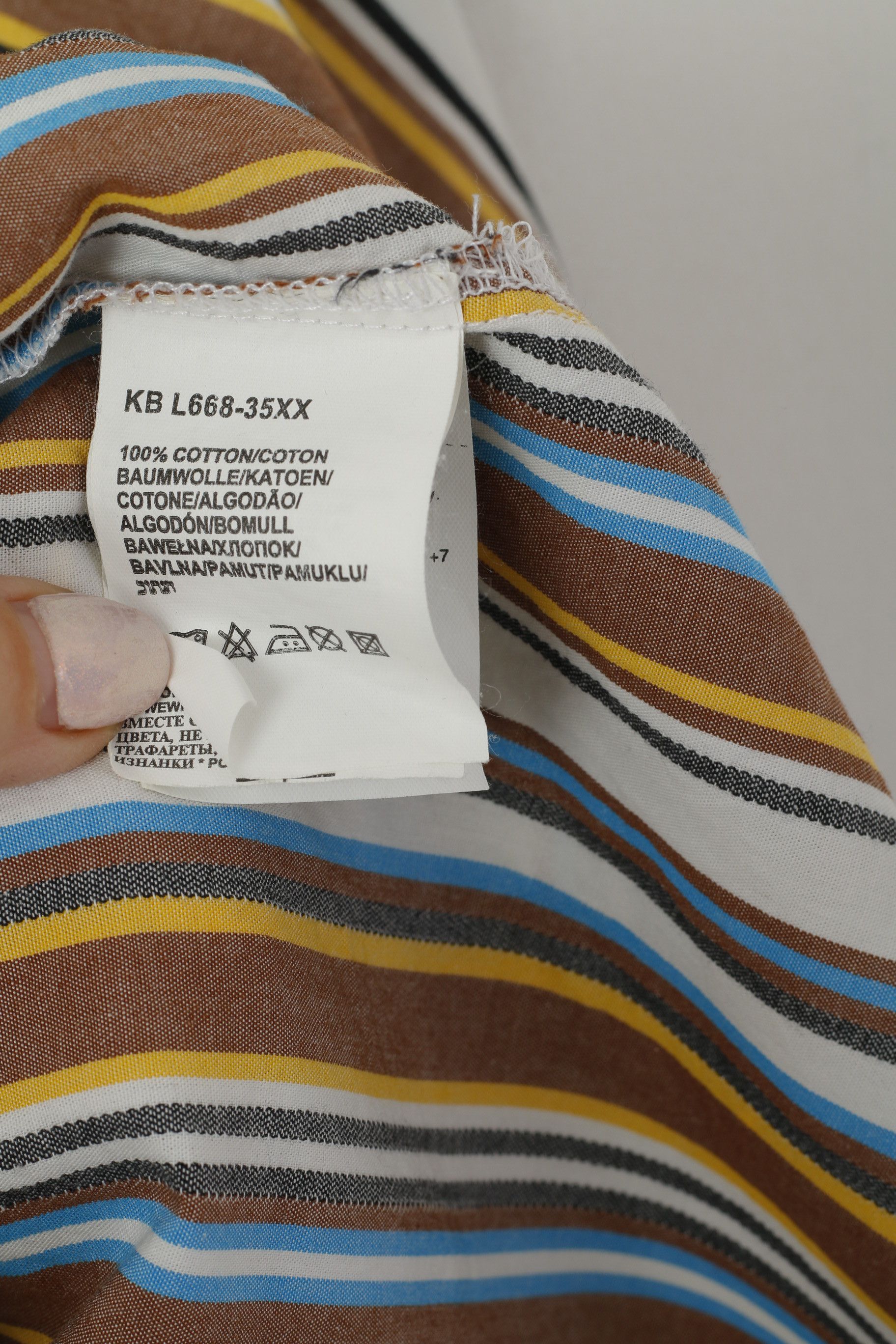 Lee Lee Men XL Casual Shirt Brown Striped Cotton Western 1211 Size US XL / EU 56 / 4 - 7 Thumbnail