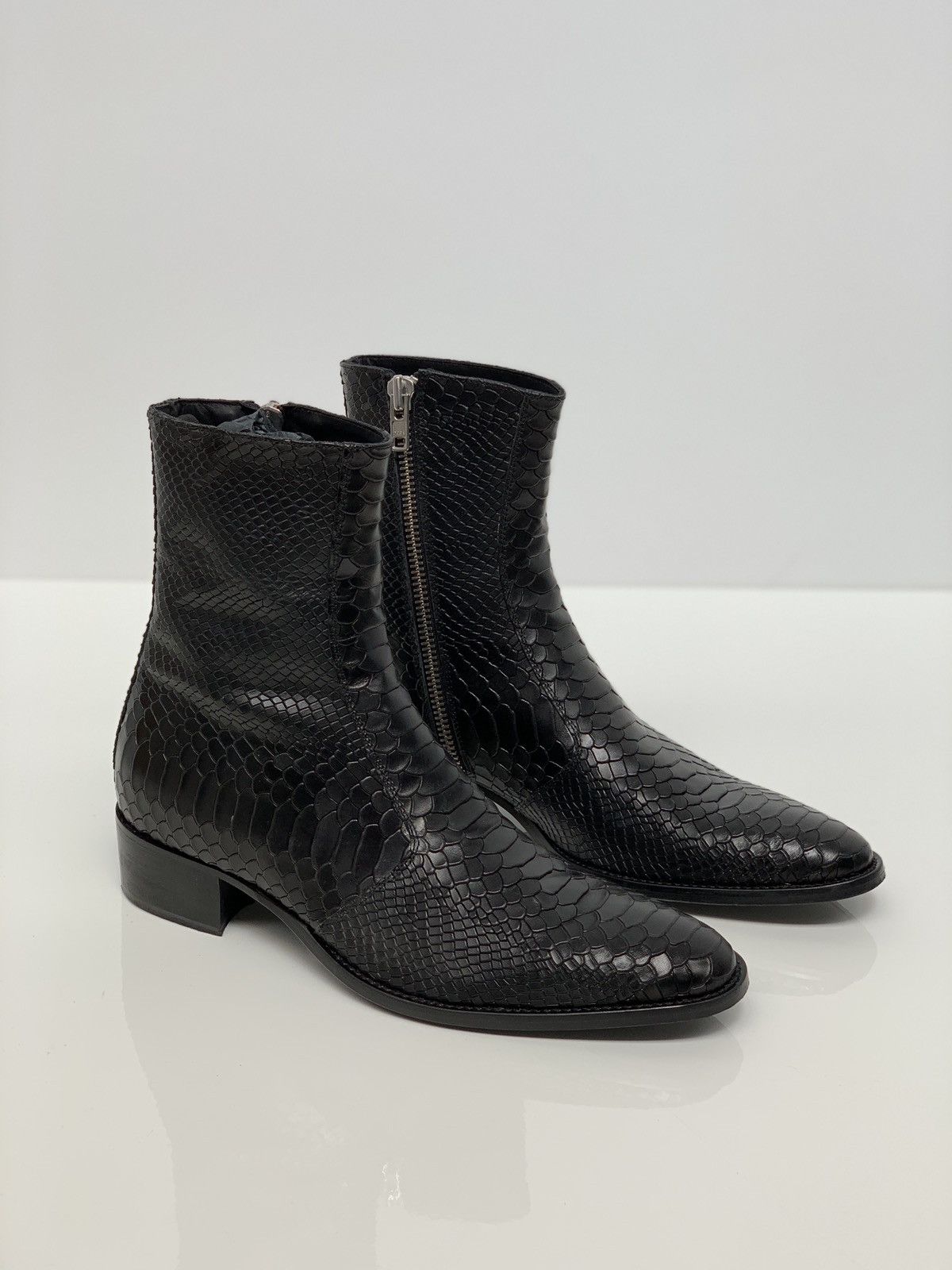 From The First From the First Luca Black Python Boots Saint Laurent ...