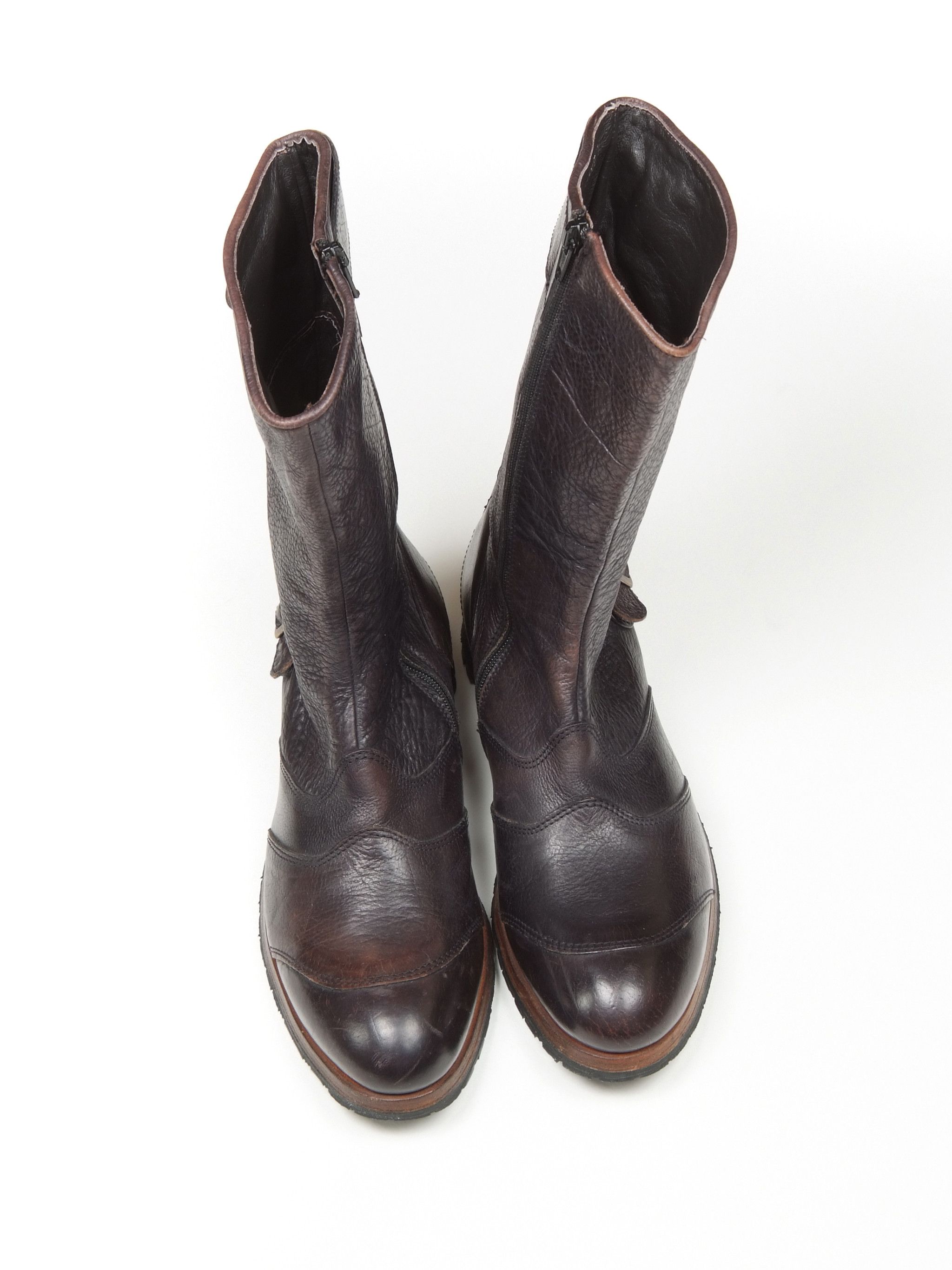 Officine Creative SHOTO Leather Zip Combat Vibram Outsole Boots (36) Size US 6 / IT 36 - 2 Thumbnail