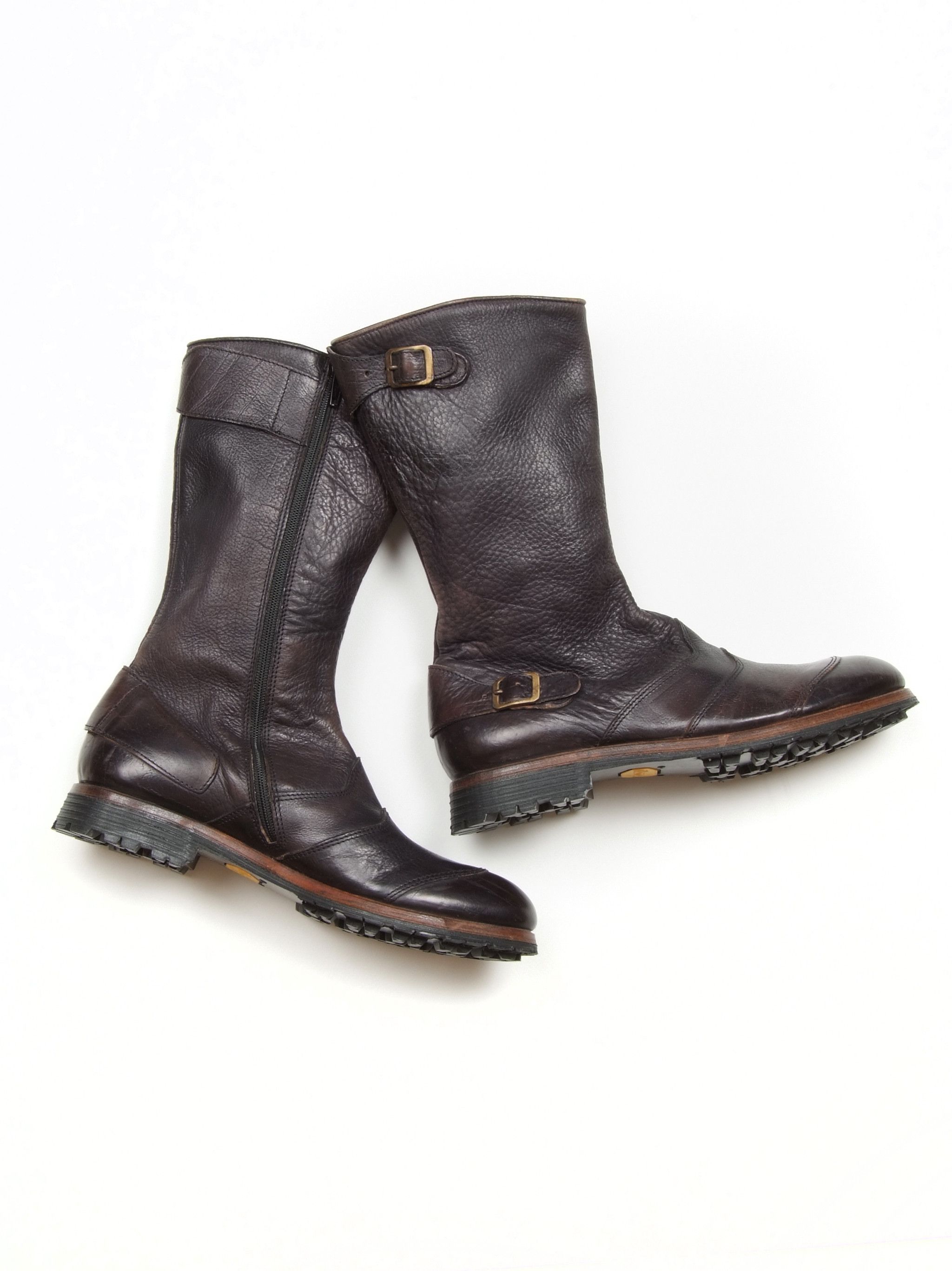 Officine Creative SHOTO Leather Zip Combat Vibram Outsole Boots (36) Size US 6 / IT 36 - 4 Thumbnail