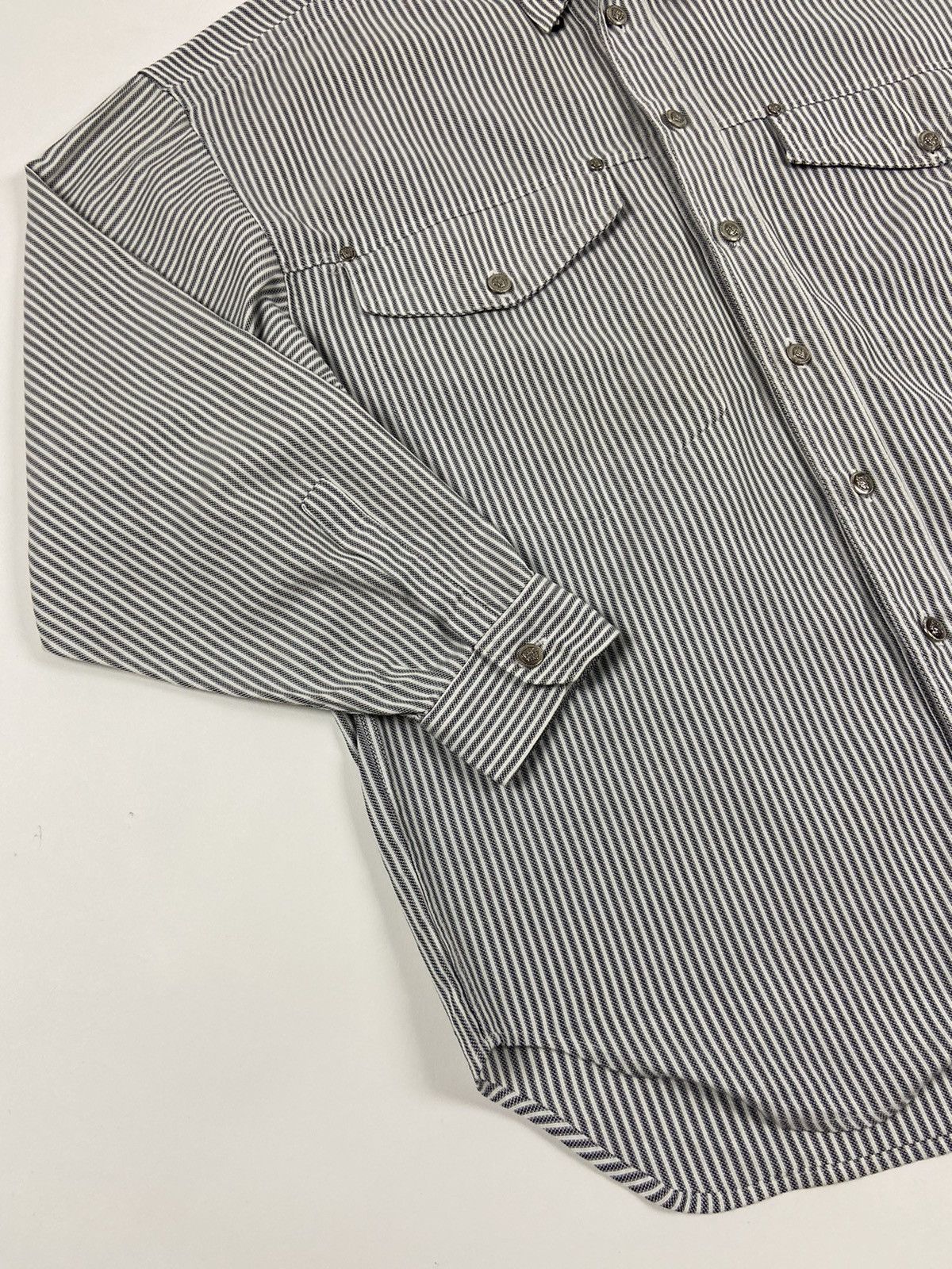 Versace Rare Versace Jeans Couture Striped Heavy Cotton Shirt Size US M / EU 48-50 / 2 - 3 Thumbnail