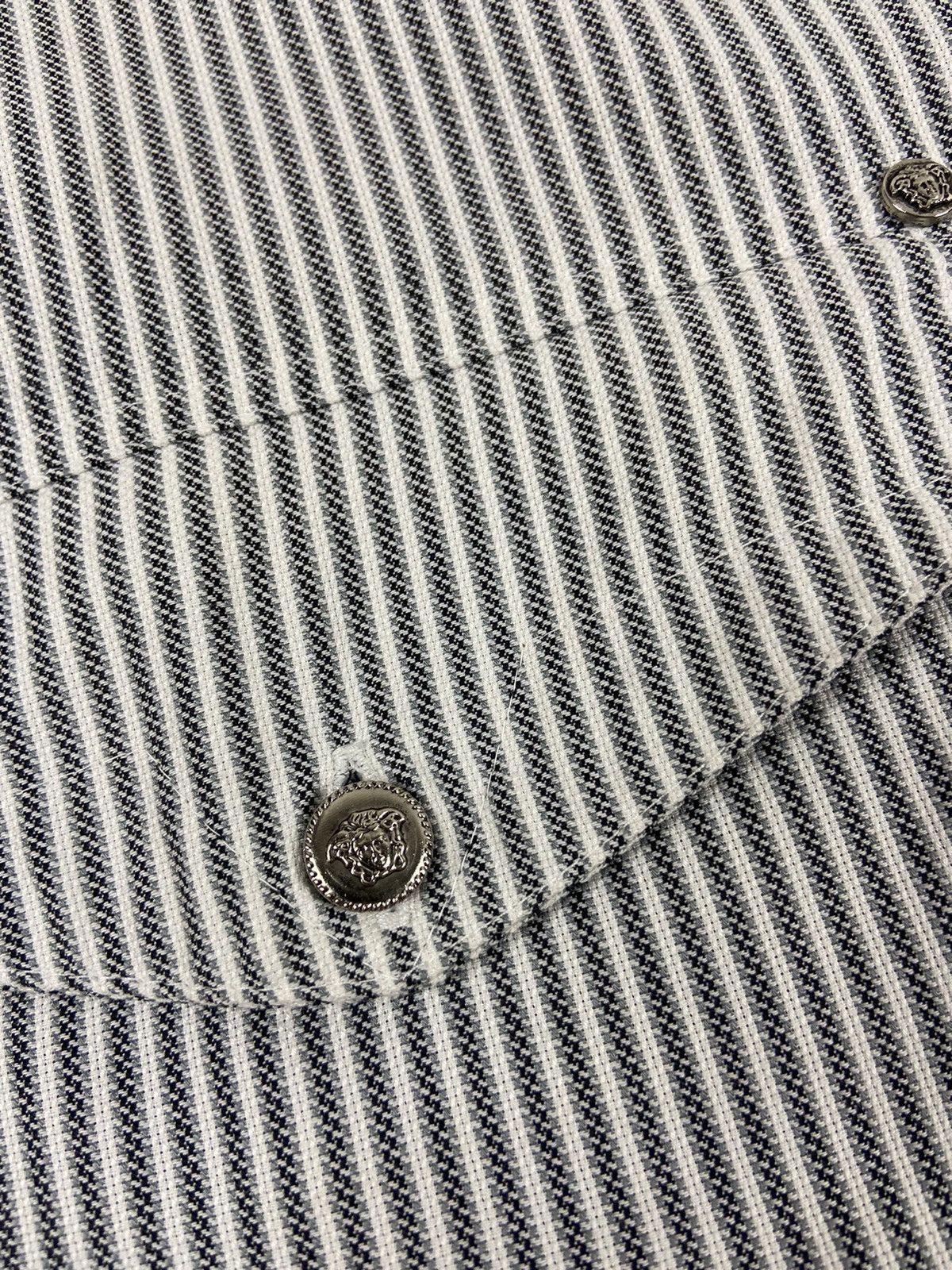 Versace Rare Versace Jeans Couture Striped Heavy Cotton Shirt Size US M / EU 48-50 / 2 - 5 Thumbnail