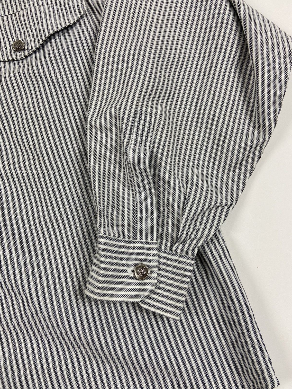Versace Rare Versace Jeans Couture Striped Heavy Cotton Shirt Size US M / EU 48-50 / 2 - 4 Thumbnail