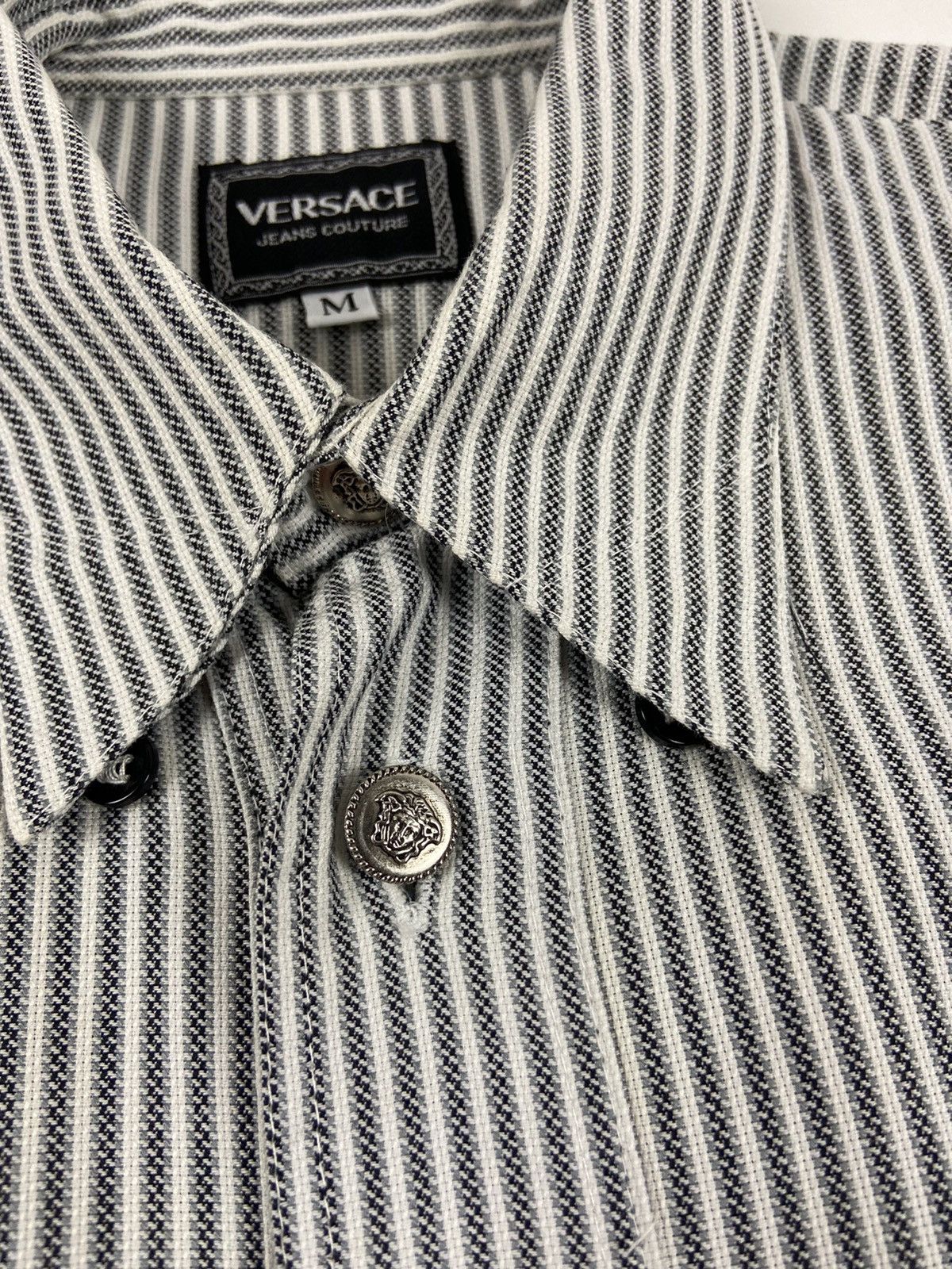 Versace Rare Versace Jeans Couture Striped Heavy Cotton Shirt Size US M / EU 48-50 / 2 - 6 Thumbnail
