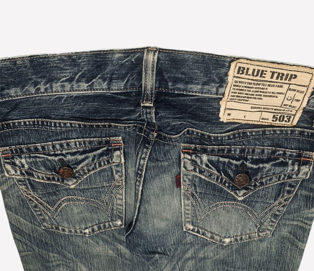 Edwin Vintage Brand Edwin Blue Trip Lot 503 Distressed Jeans 2000s Size US 34 / EU 50 - 4 Thumbnail