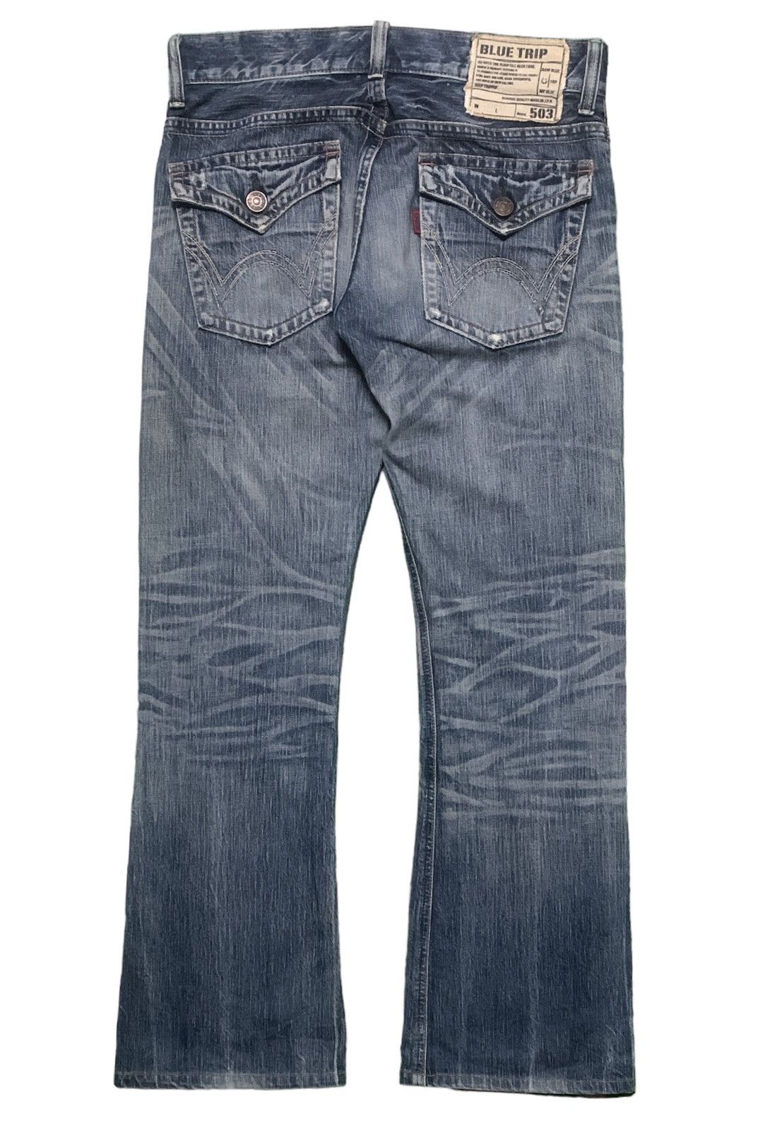 Edwin Vintage Brand Edwin Blue Trip Lot 503 Distressed Jeans 2000s Size US 34 / EU 50 - 2 Thumbnail