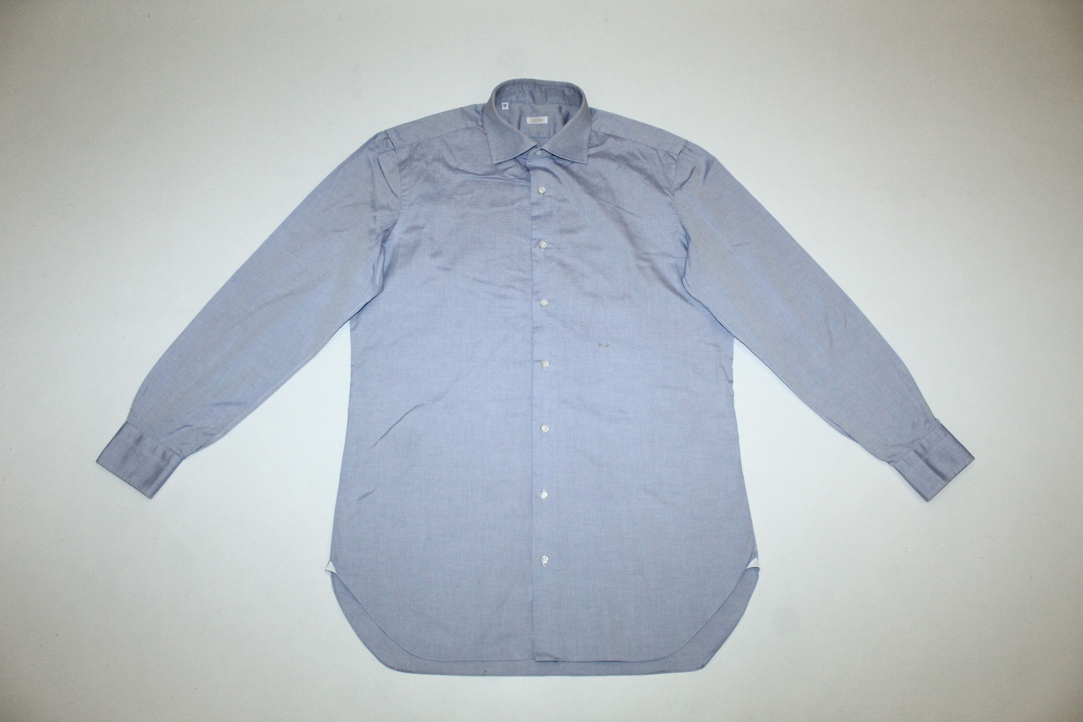 Barba Napoli Barba Napoli Signatured Semi-Cutaway Bespoke Dress Shirt Size 44L - 2 Thumbnail