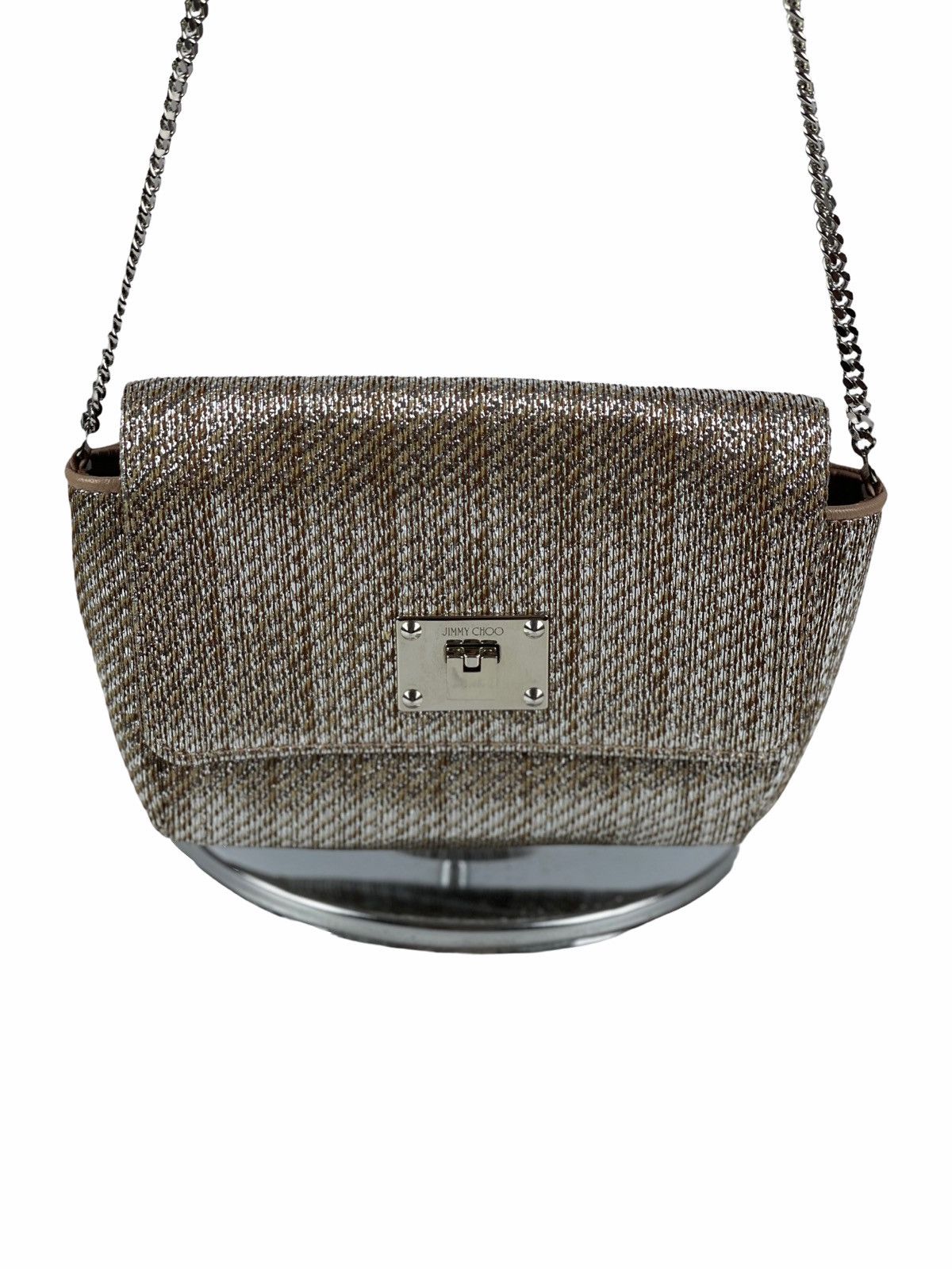 Jimmy Choo Jimmy Choo Glitter Ruby Champagne Crossbody Bag Size ONE SIZE - 1 Thumbnail