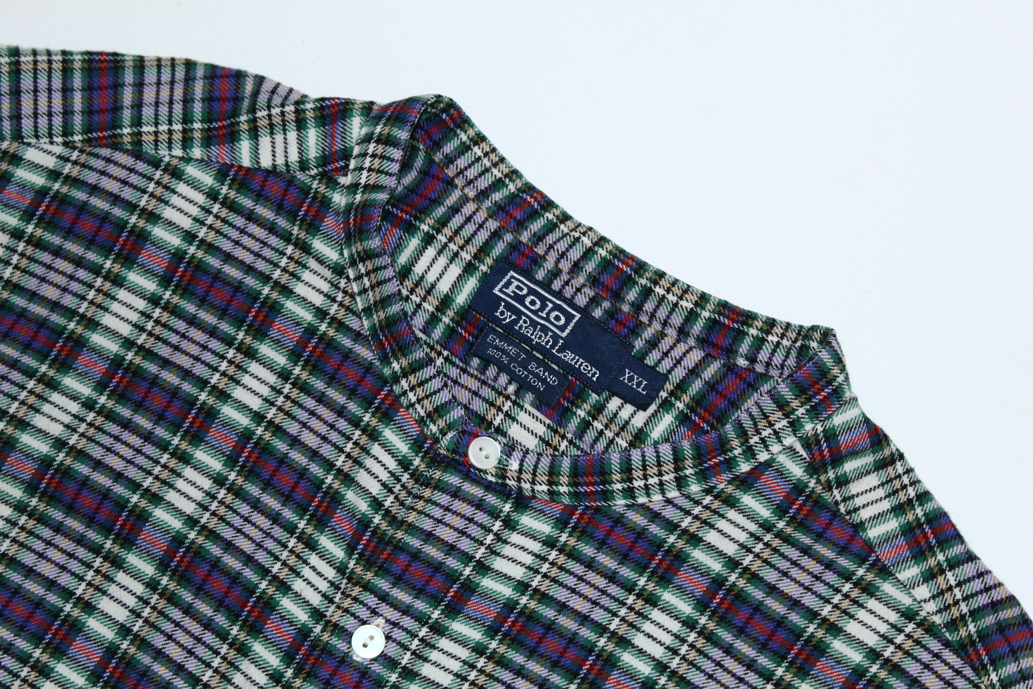 Polo Ralph Lauren 💥 Polo Ralph Lauren Emmet Band Popover Rugged Flannel Shirt Size US XXL / EU 58 / 5 - 5 Thumbnail