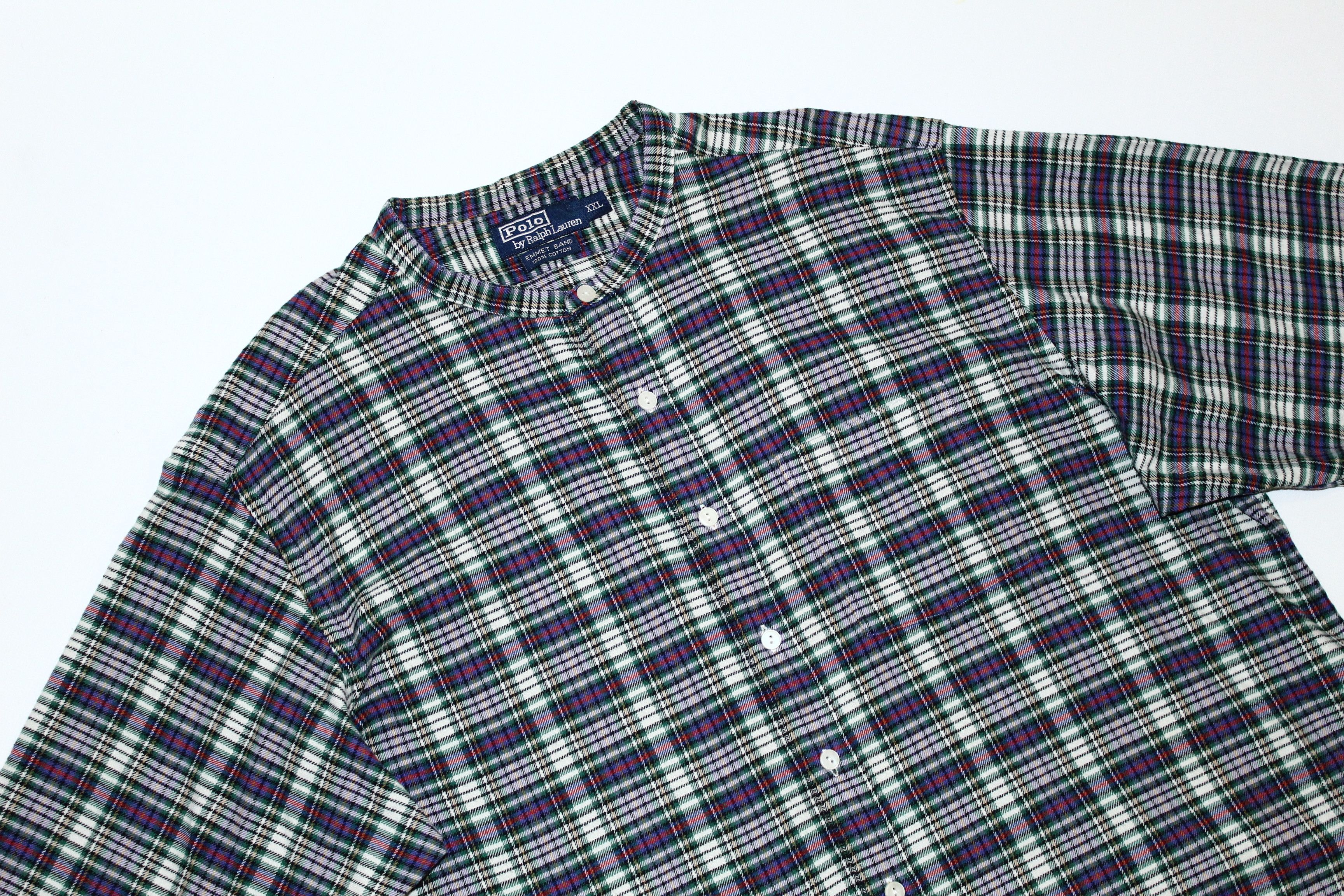 Polo Ralph Lauren 💥 Polo Ralph Lauren Emmet Band Popover Rugged Flannel Shirt Size US XXL / EU 58 / 5 - 3 Thumbnail