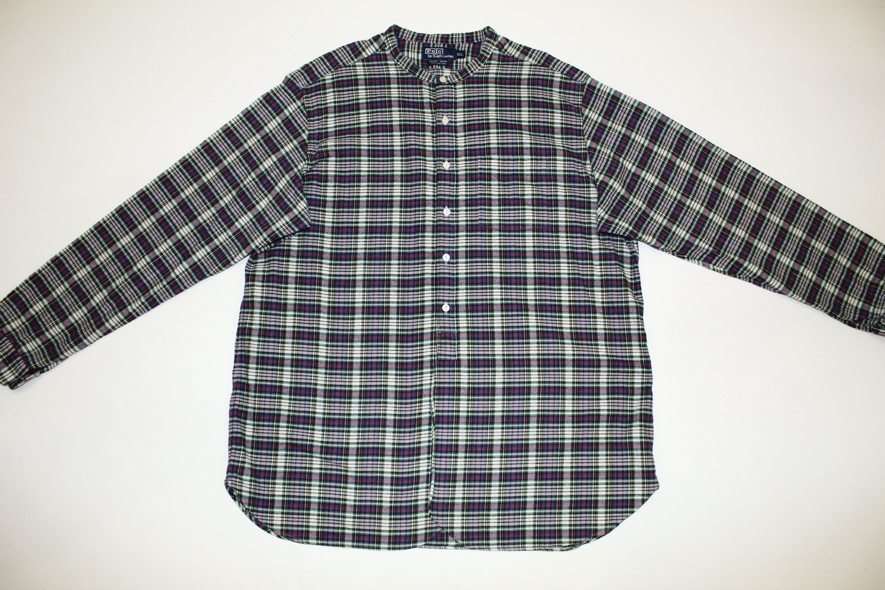 Polo Ralph Lauren 💥 Polo Ralph Lauren Emmet Band Popover Rugged Flannel Shirt Size US XXL / EU 58 / 5 - 2 Thumbnail