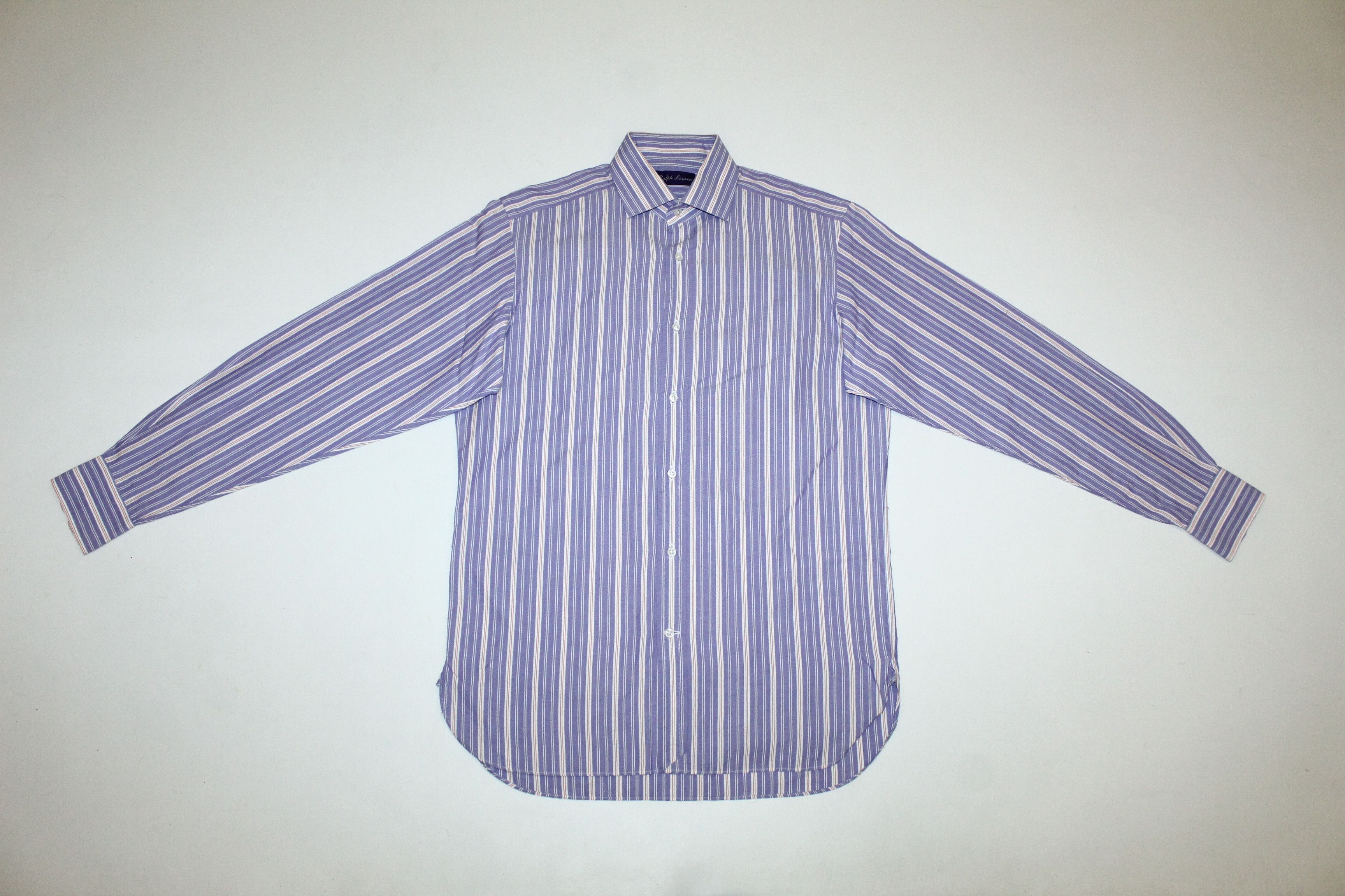 Ralph Lauren Purple Label Ralph Lauren Purple Label Striped Cutaway Collar Twill Shirt Size US L / EU 52-54 / 3 - 2 Thumbnail