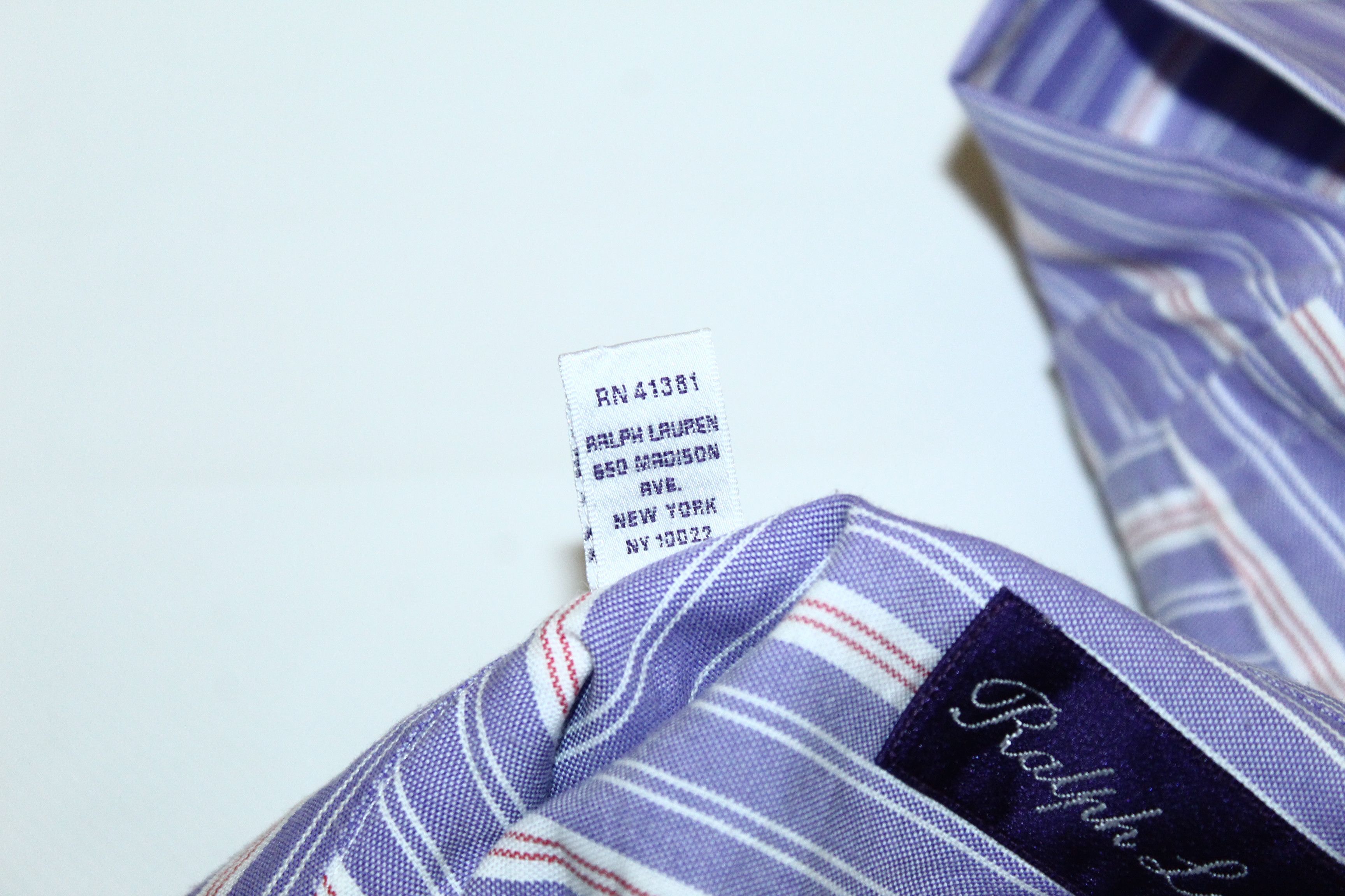 Ralph Lauren Purple Label Ralph Lauren Purple Label Striped Cutaway Collar Twill Shirt Size US L / EU 52-54 / 3 - 6 Thumbnail