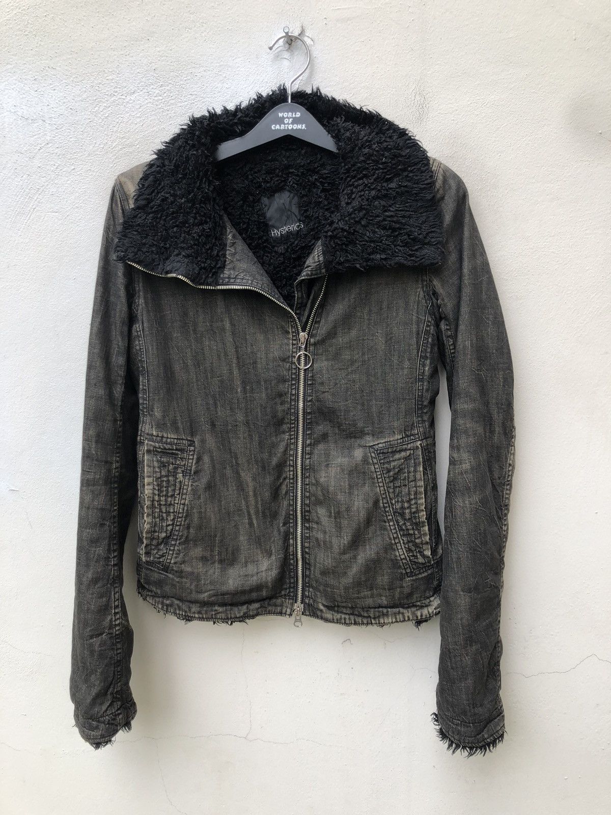 Hysteric Glamour Vintage Hysteric Glamour Faded Black Sherpa Denim Jacket |  Grailed
