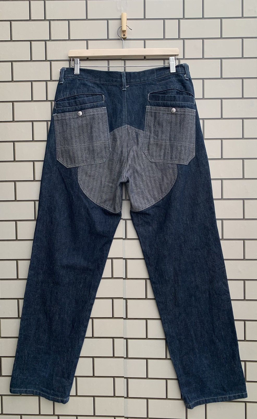 If Six Was Nine × Japanese Brand 🔥Japanese Brand Sequen Double Knee Carpenter Denim Pants Size US 34 / EU 50 - 2 Thumbnail