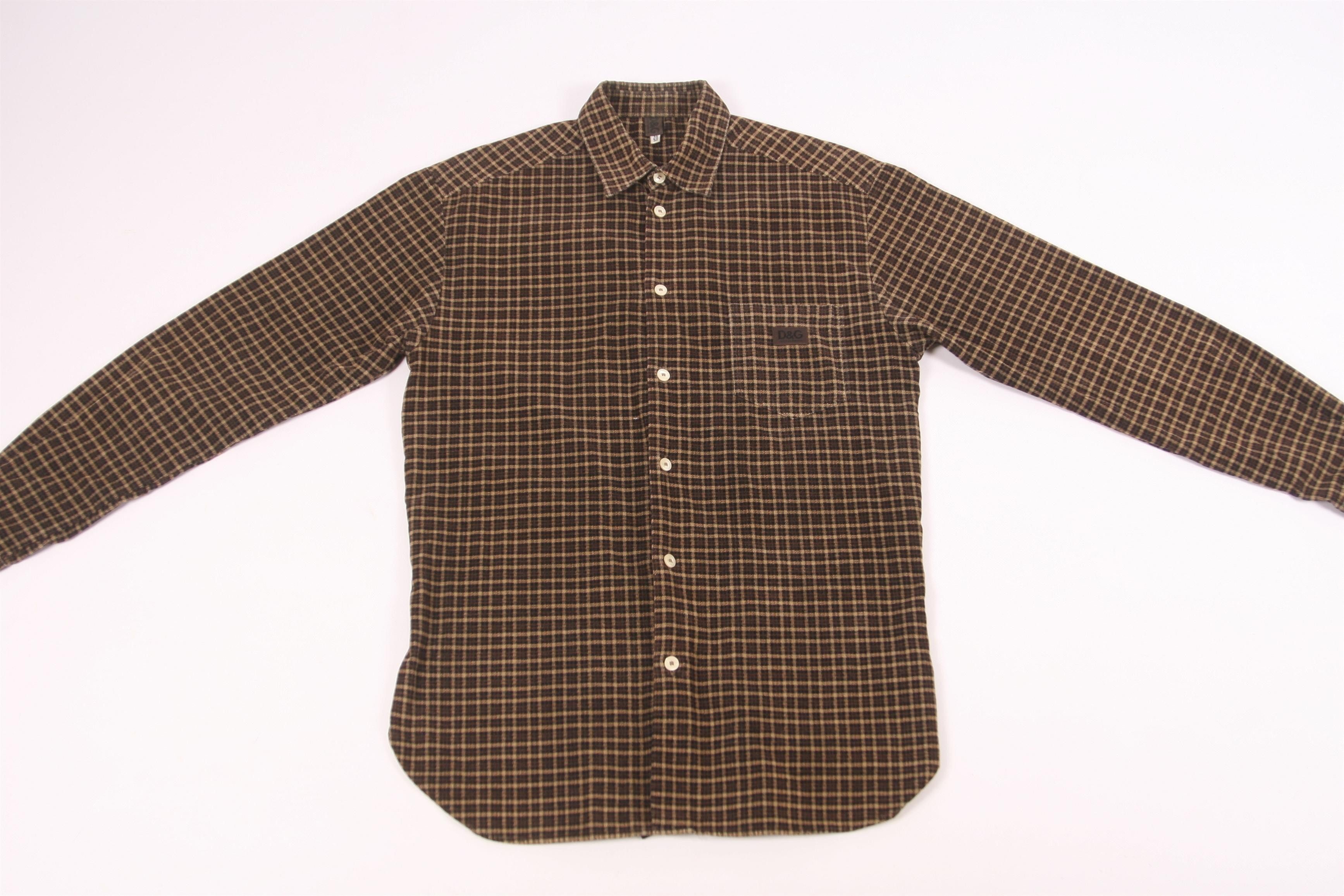 Dolce & Gabbana 💥 VTG 80s D&G Checkered Terry Cotton Casual Shirt Size US M / EU 48-50 / 2 - 4 Thumbnail