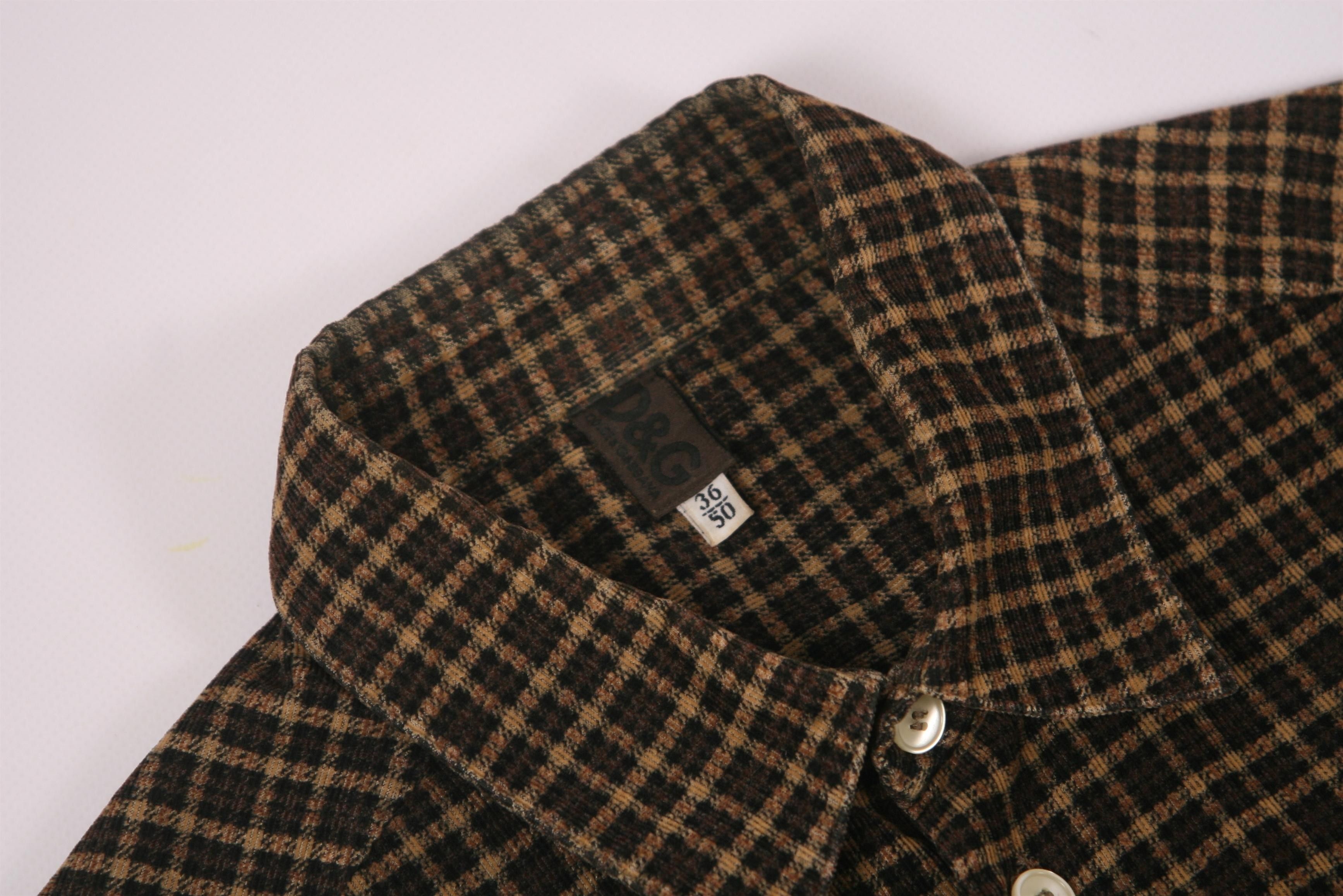 Dolce & Gabbana 💥 VTG 80s D&G Checkered Terry Cotton Casual Shirt Size US M / EU 48-50 / 2 - 7 Thumbnail