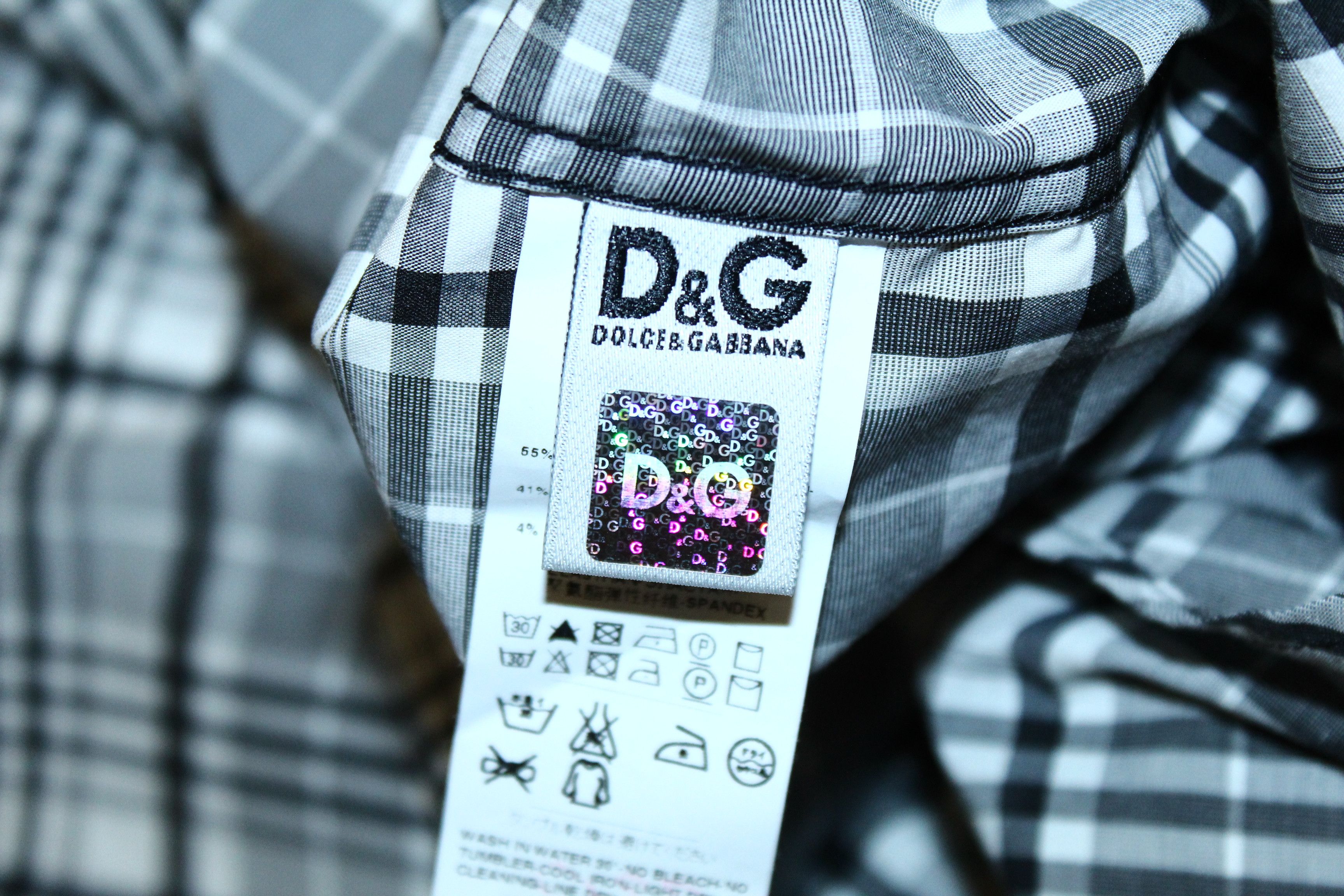 Dolce & Gabbana Dolce & Gabbana Brad muscle fit checkered cotton nylon shirt Size US XL / EU 56 / 4 - 5 Thumbnail
