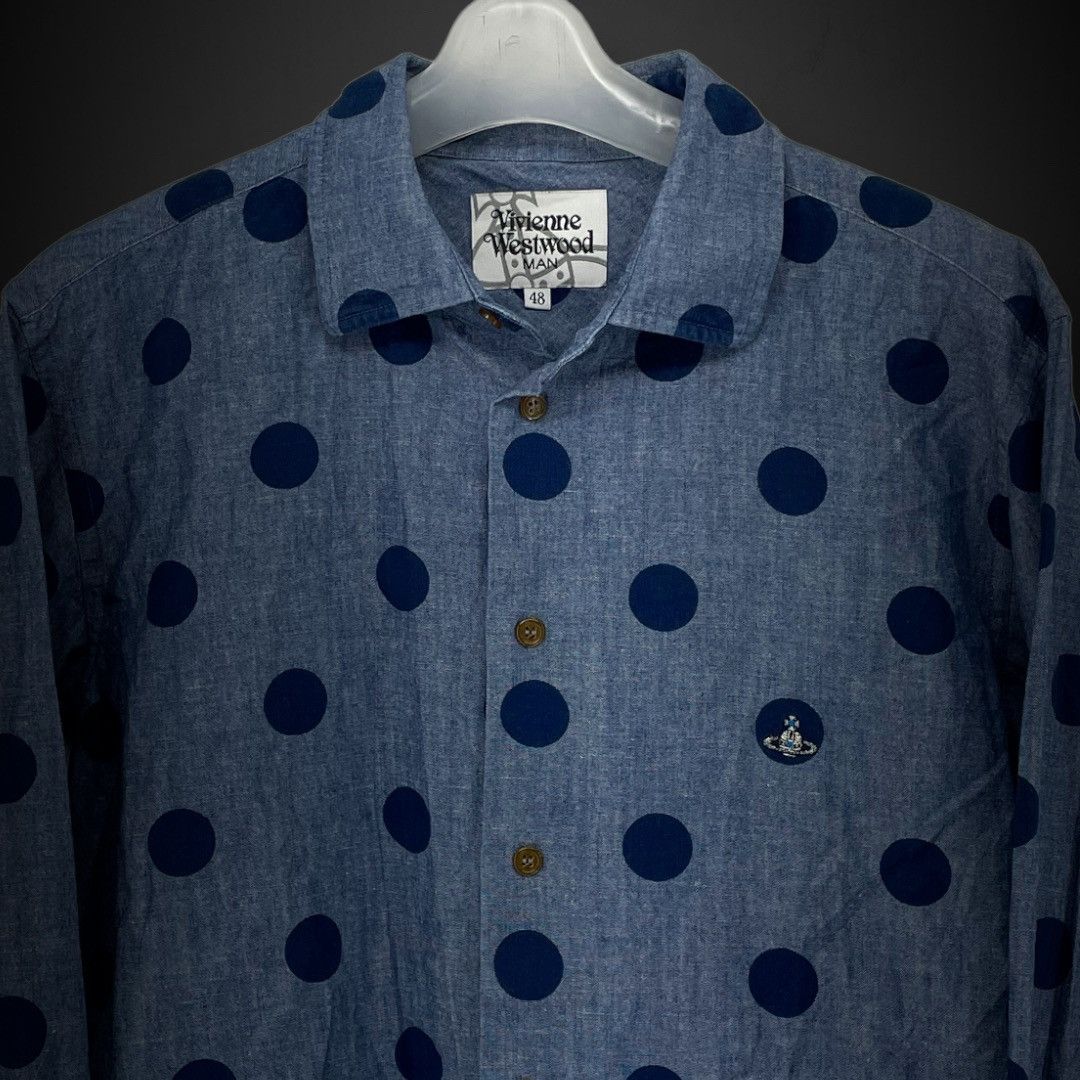 Vivienne Westwood Man - Dotted Chambray - L/S Button Up Shirt Size US M / EU 48-50 / 2 - 2 Thumbnail