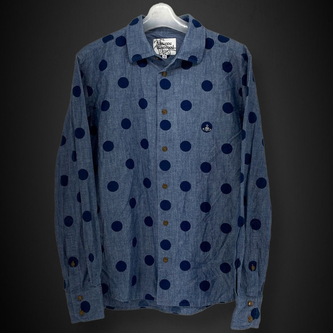 Vivienne Westwood Man - Dotted Chambray - L/S Button Up Shirt Size US M / EU 48-50 / 2 - 1 Thumbnail