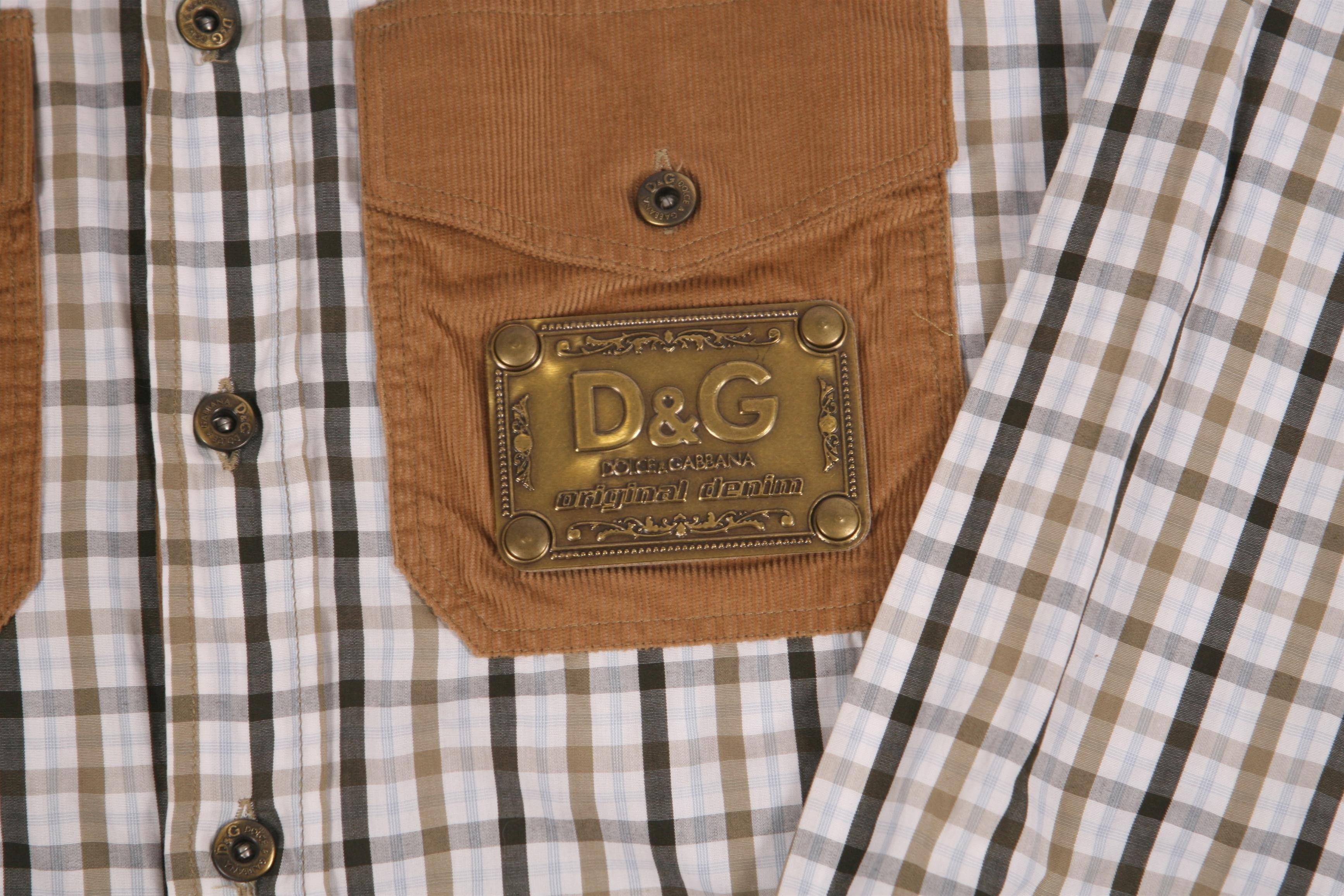 Dolce & Gabbana Dolce & Gabbana Sheriff Style Pin Tattersall Western Shirt Size US M / EU 48-50 / 2 - 5 Thumbnail