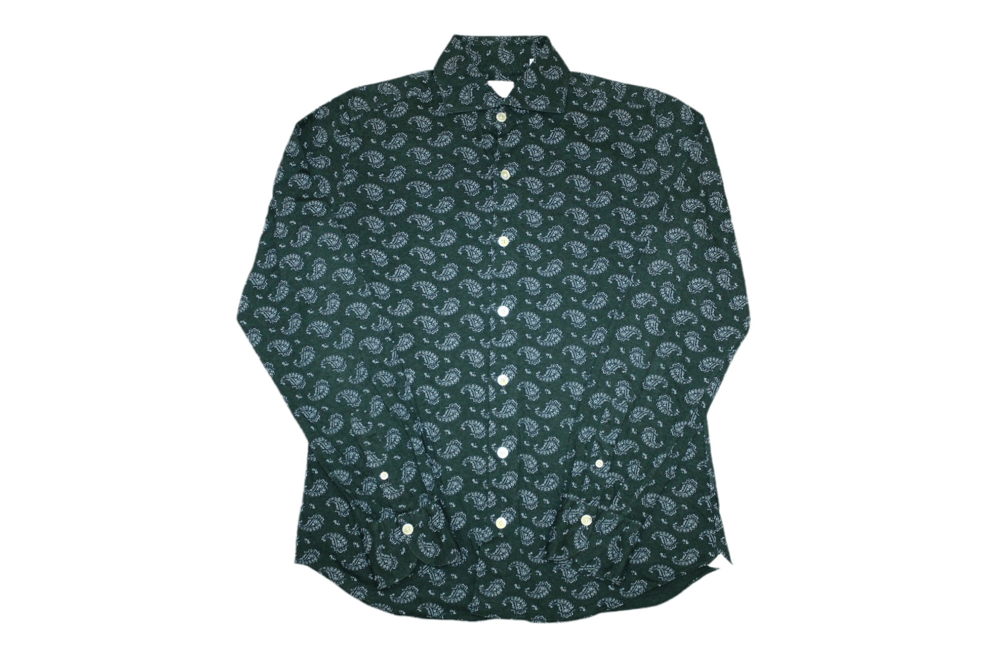 Finamore Finamore 1925 Napoli Paisley Cutaway Woven Cotton Shirt Size US S / EU 44-46 / 1 - 1 Thumbnail
