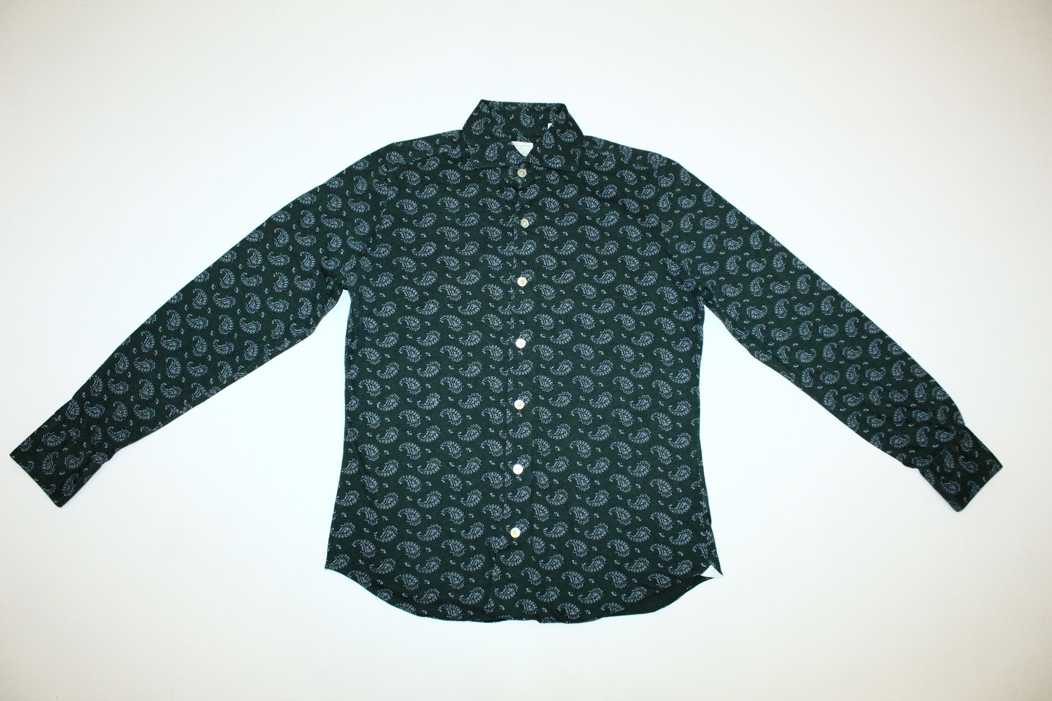 Finamore Finamore 1925 Napoli Paisley Cutaway Woven Cotton Shirt Size US S / EU 44-46 / 1 - 2 Thumbnail