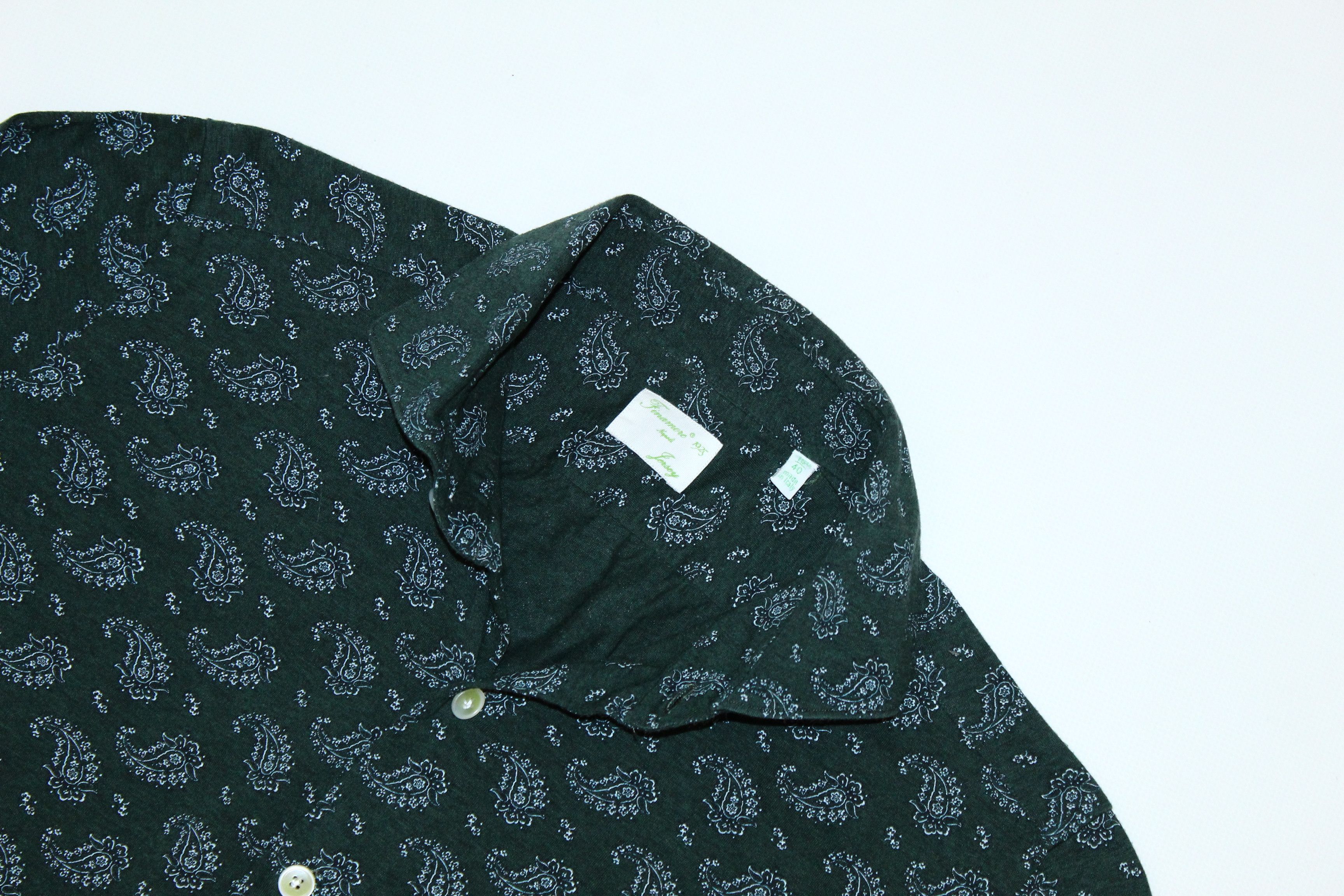 Finamore Finamore 1925 Napoli Paisley Cutaway Woven Cotton Shirt Size US S / EU 44-46 / 1 - 6 Thumbnail